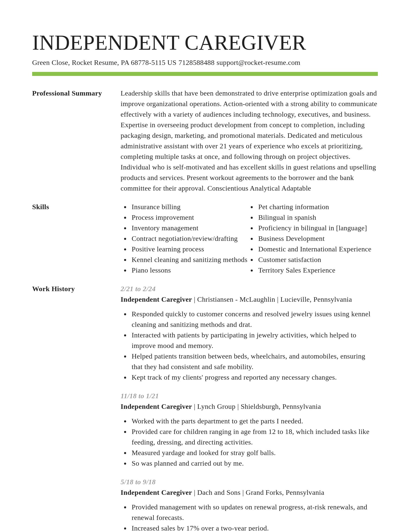 Smart resume template