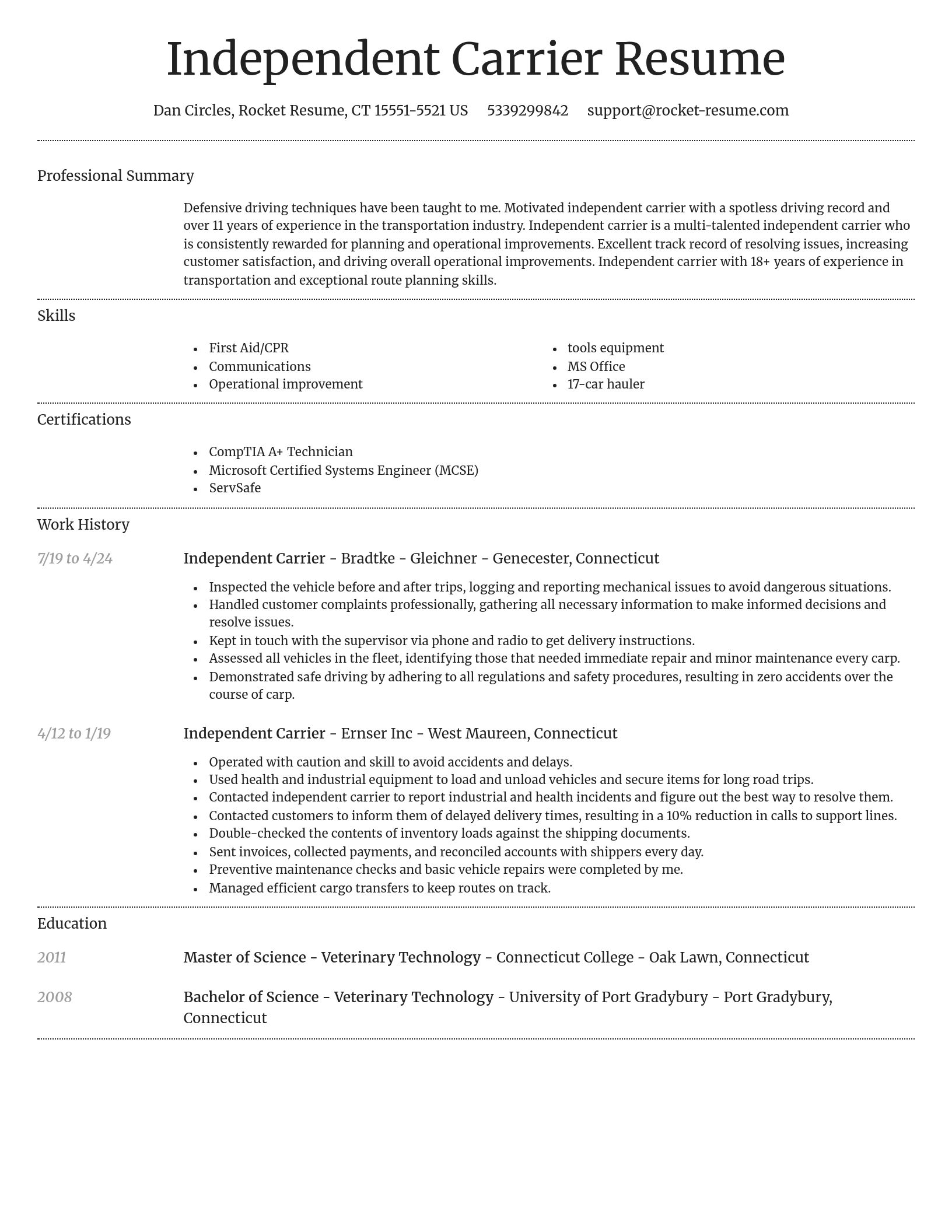 Dignified resume template