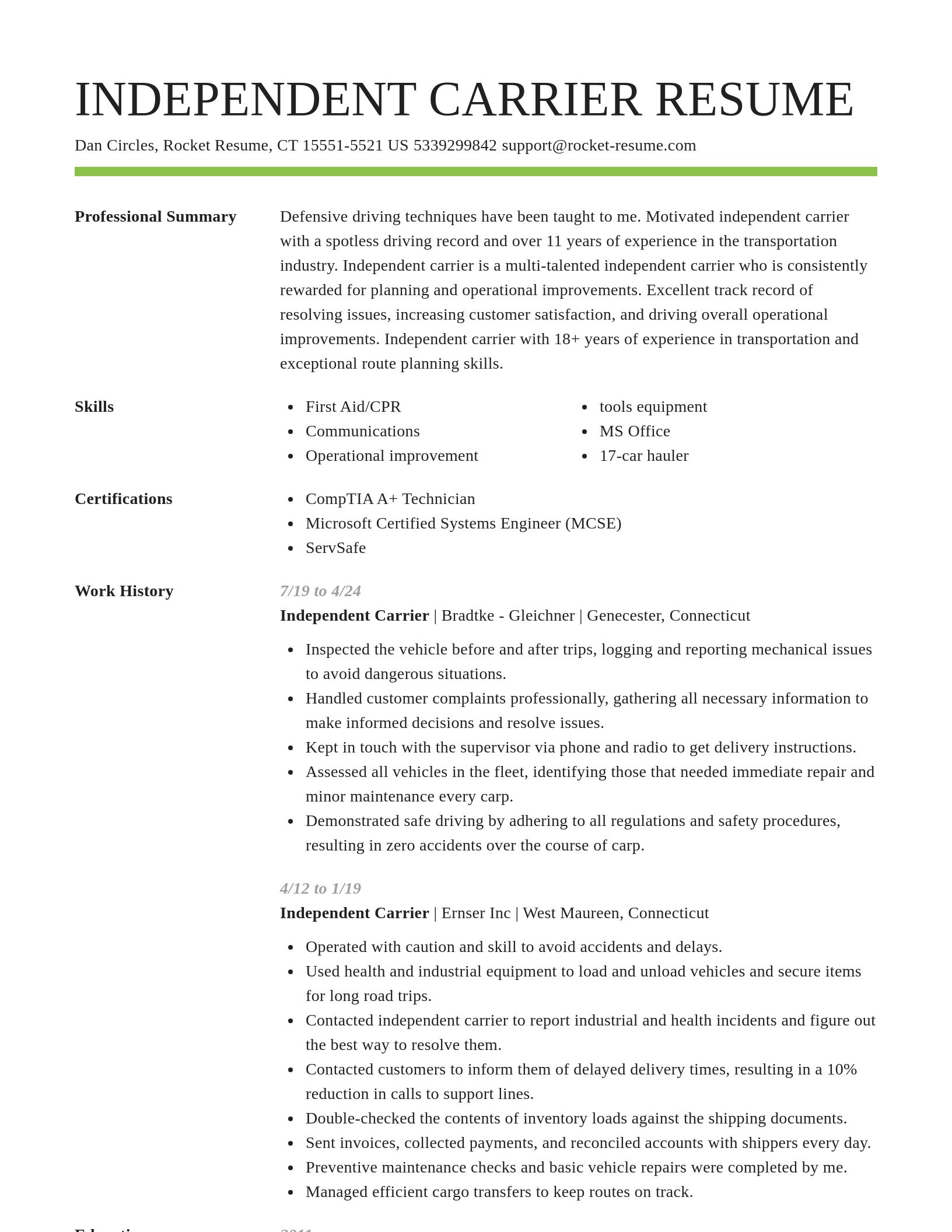 Smart resume template