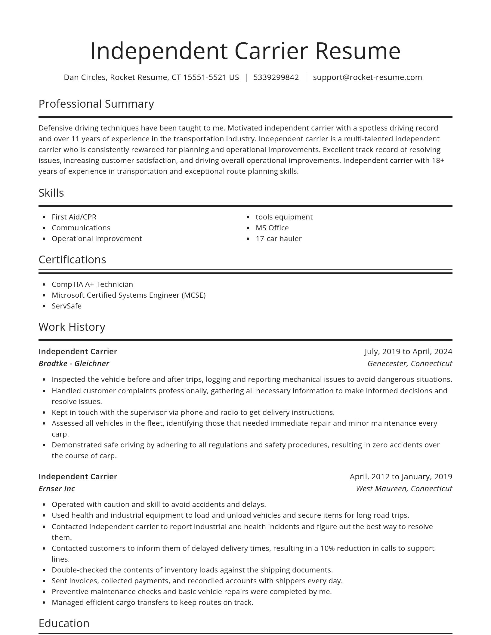 Spotlight resume template