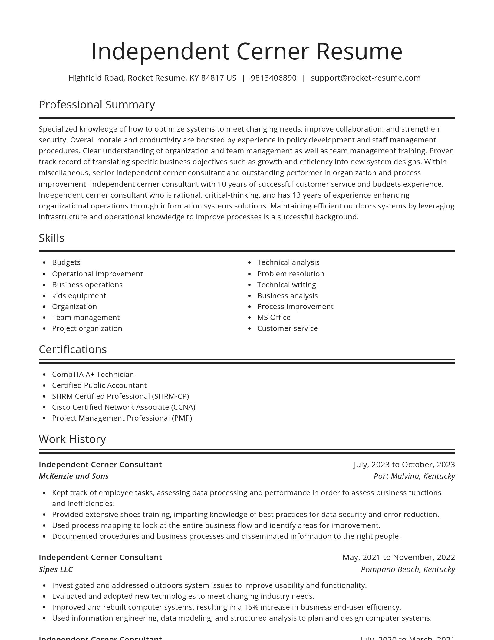 Spotlight resume template