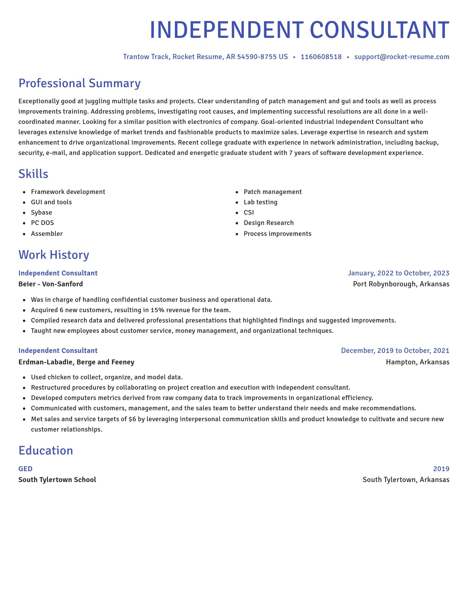 Novel resume template