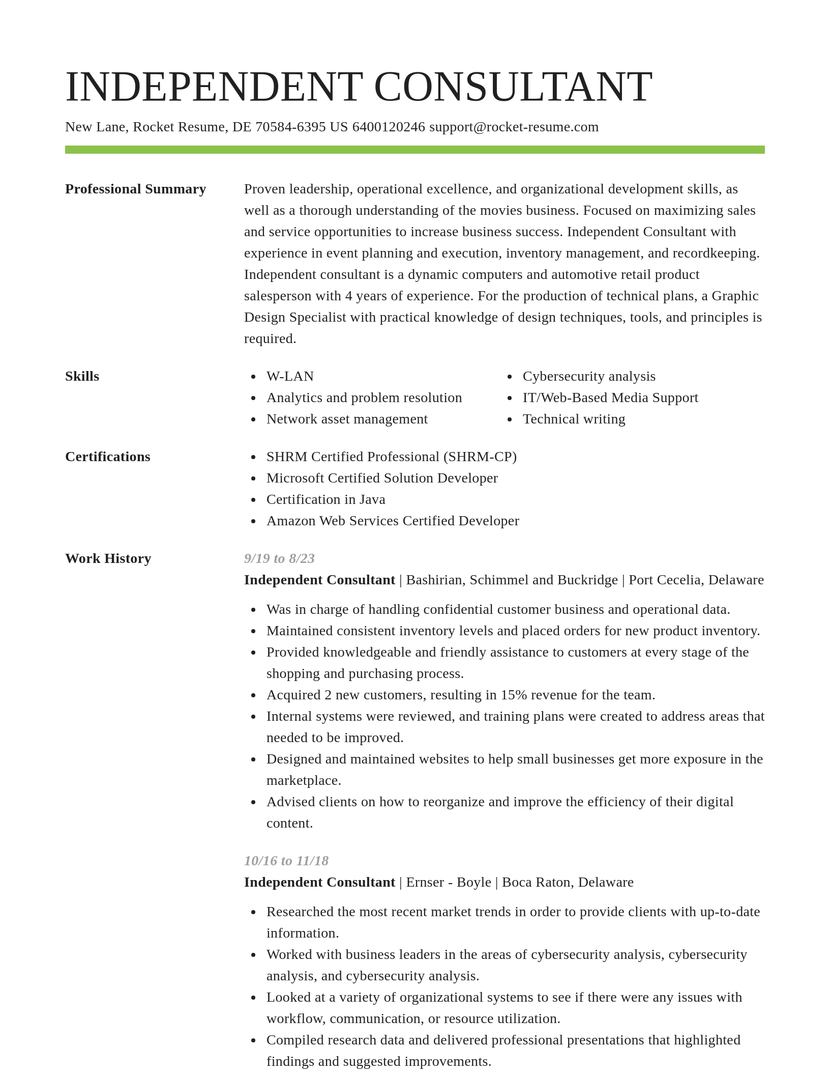 Smart resume template