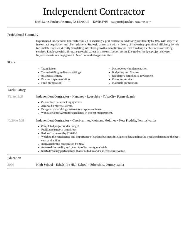 Dignified resume template