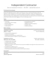 Independent Contractor resume template