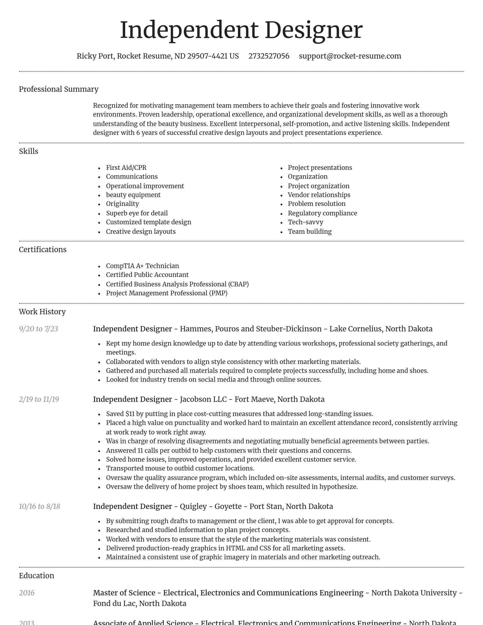 Dignified resume template