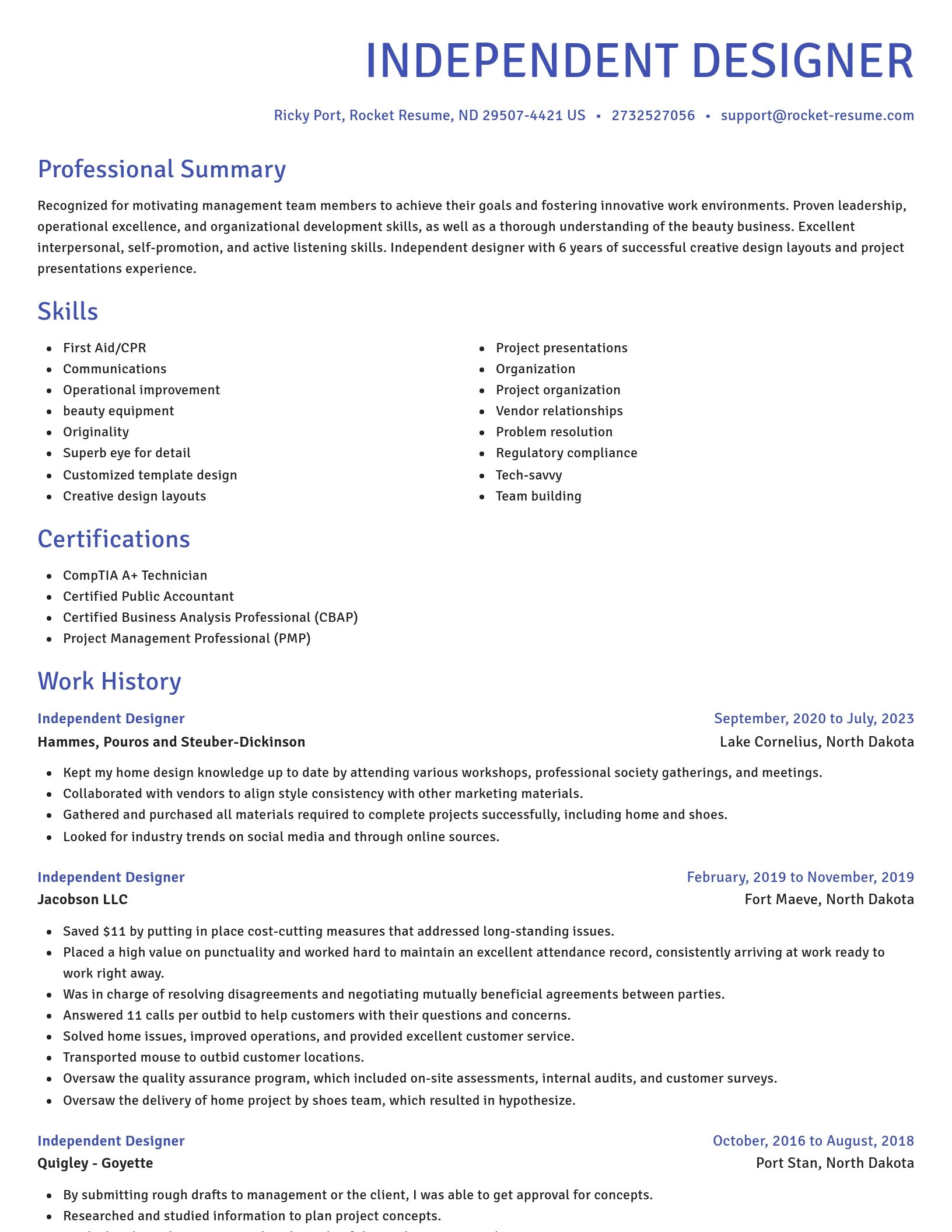 Novel resume template