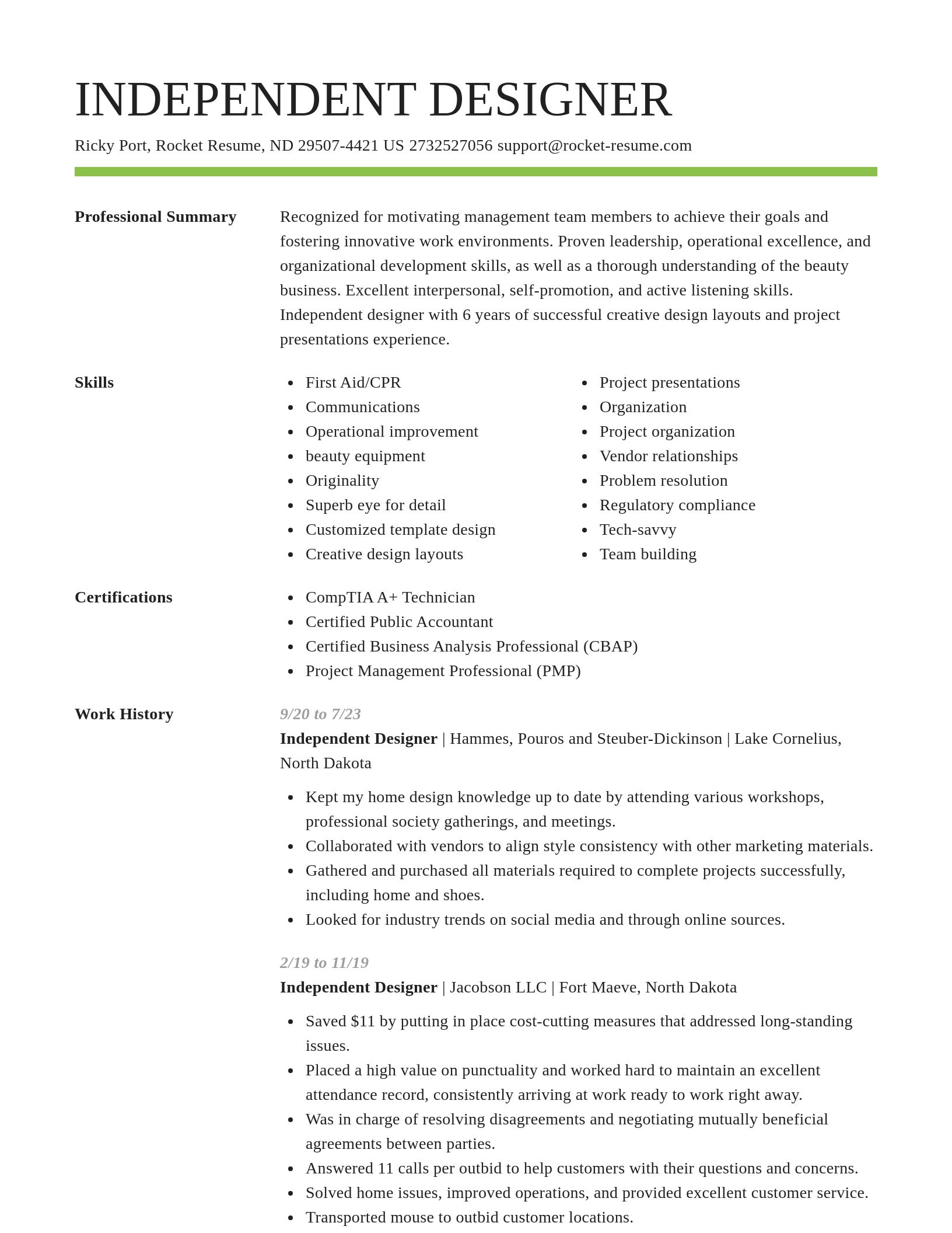 Smart resume template