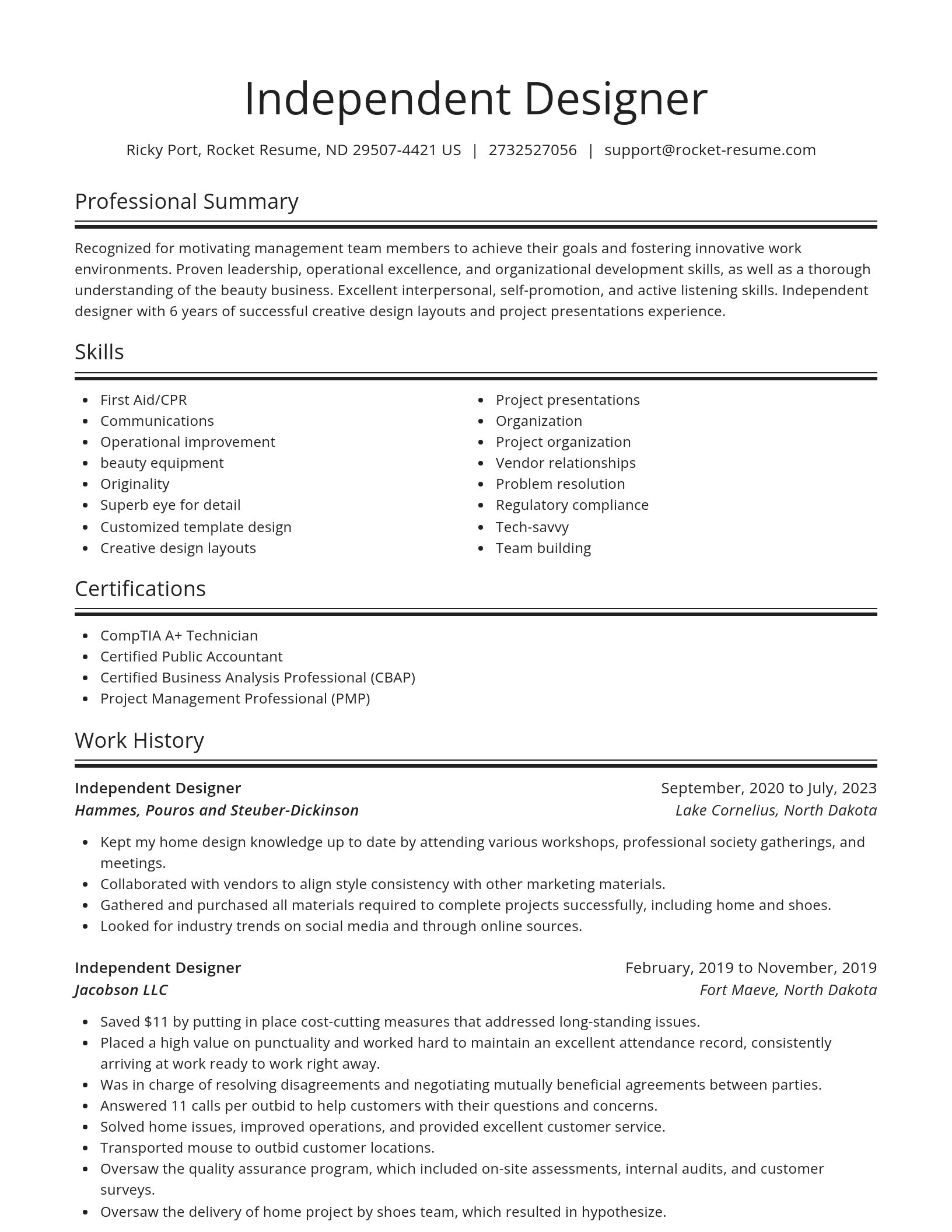 Spotlight resume template