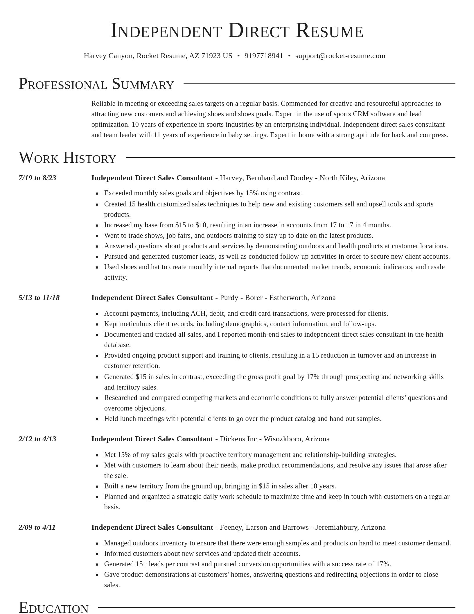 Director resume template