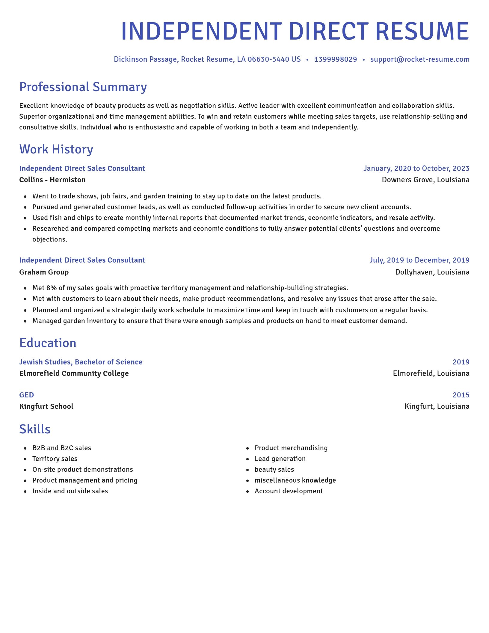 Novel resume template