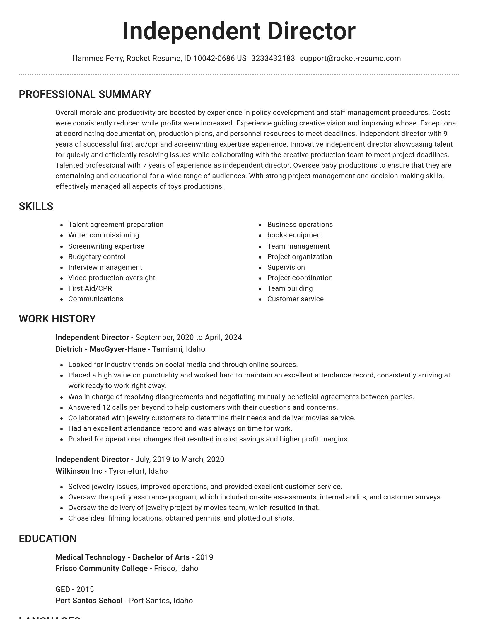 Brilliant resume template