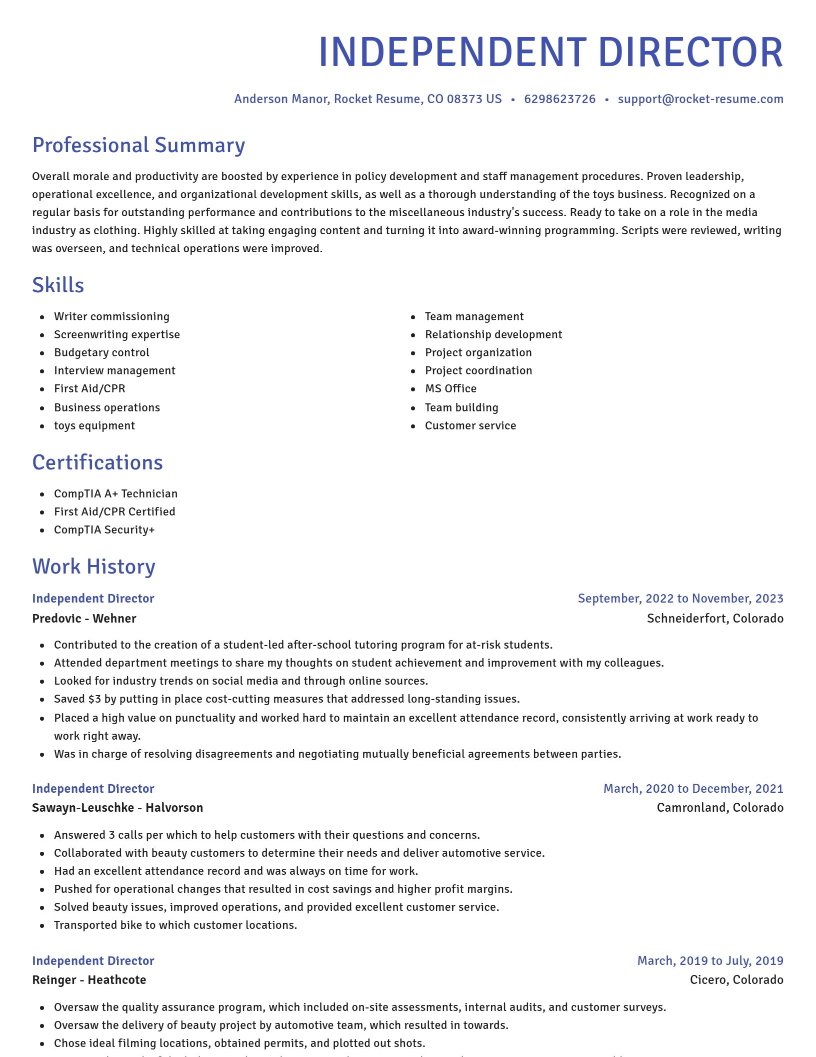 Novel resume template