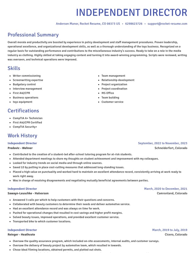 Novel resume template