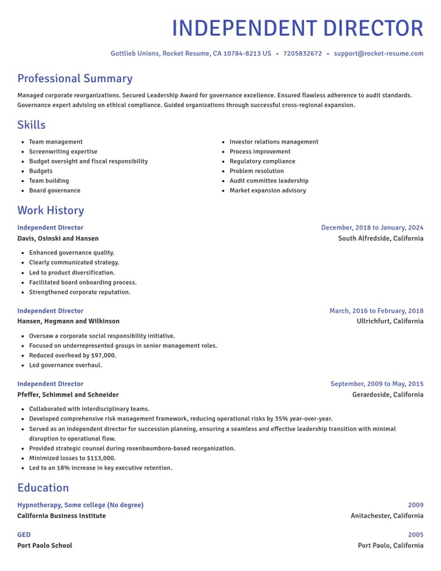 Novel resume template