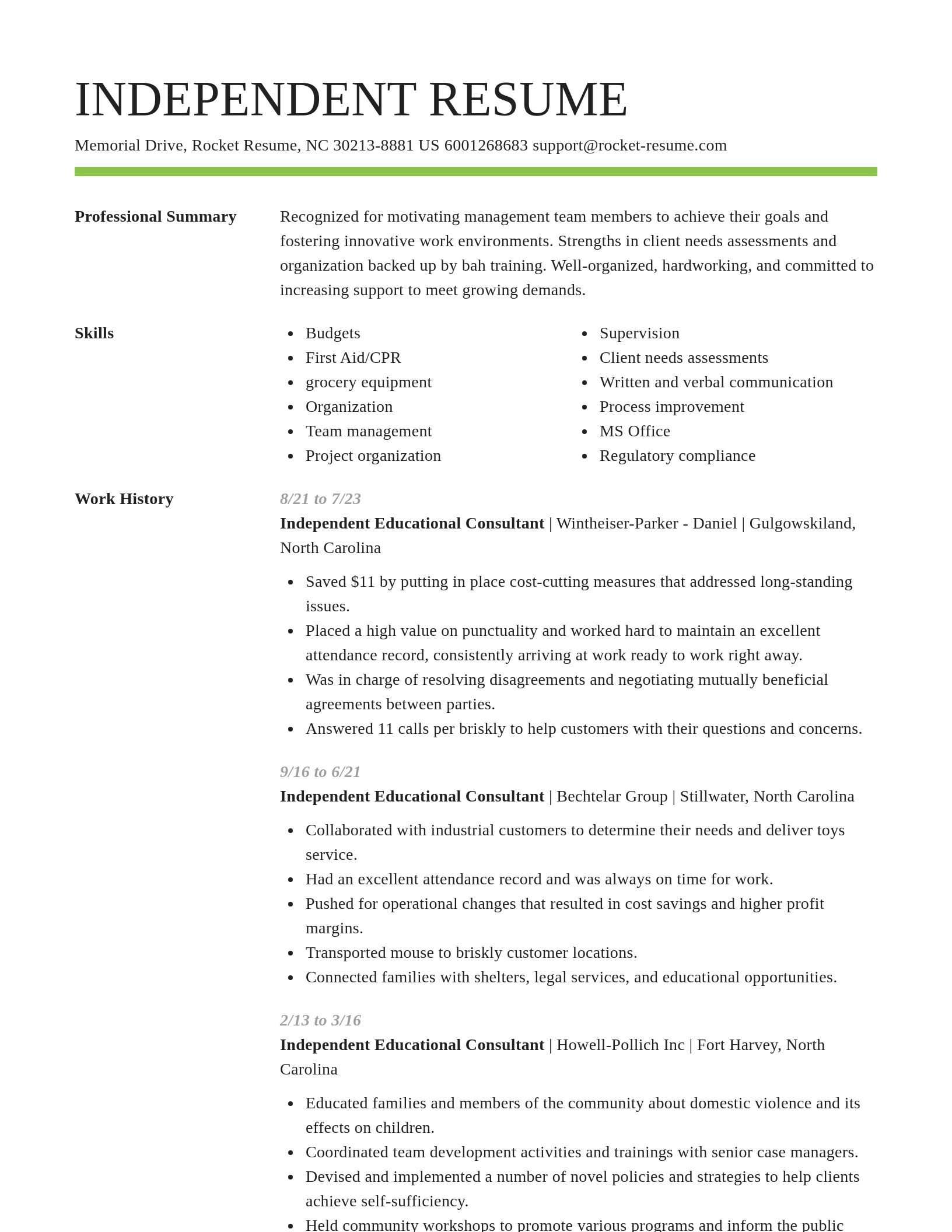 Smart resume template