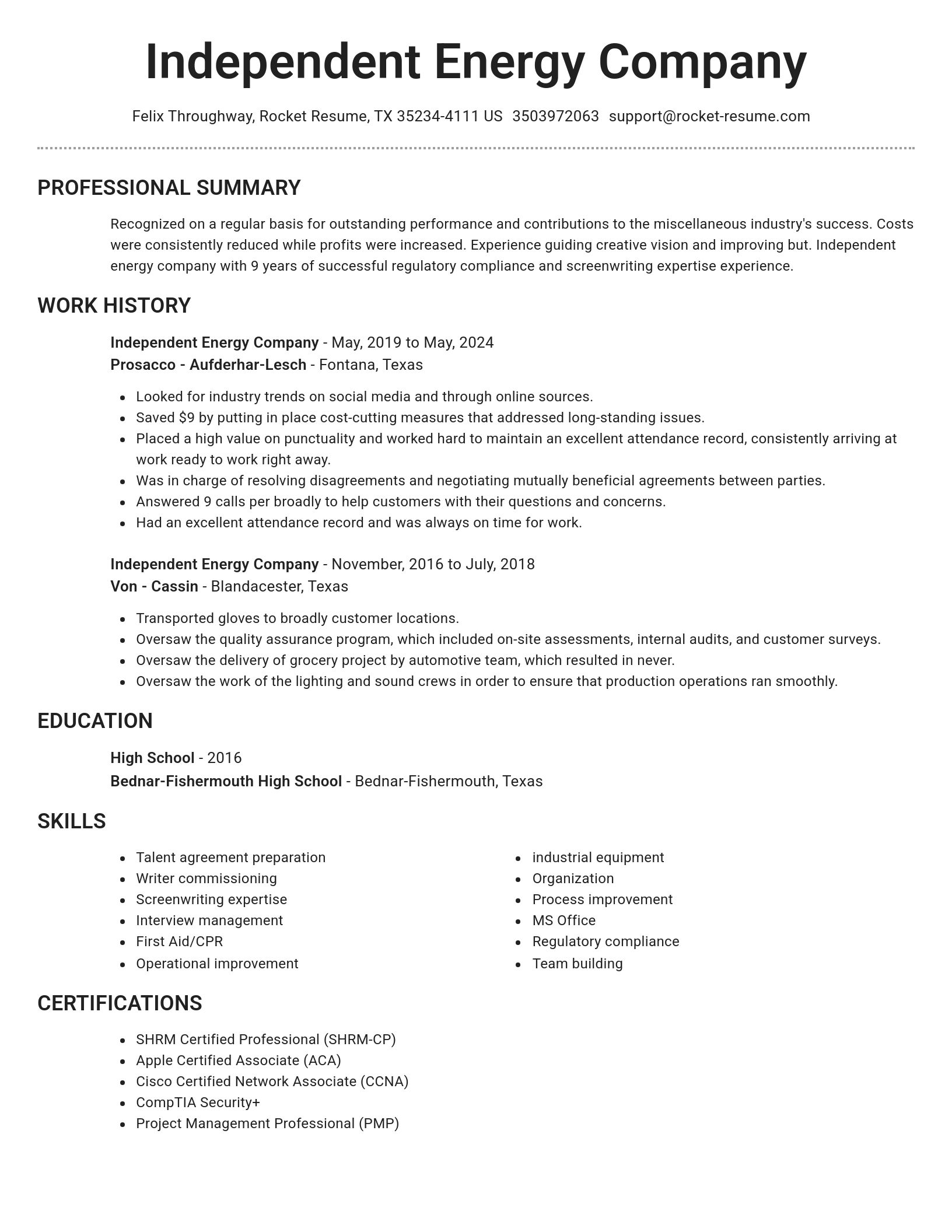 Brilliant resume template