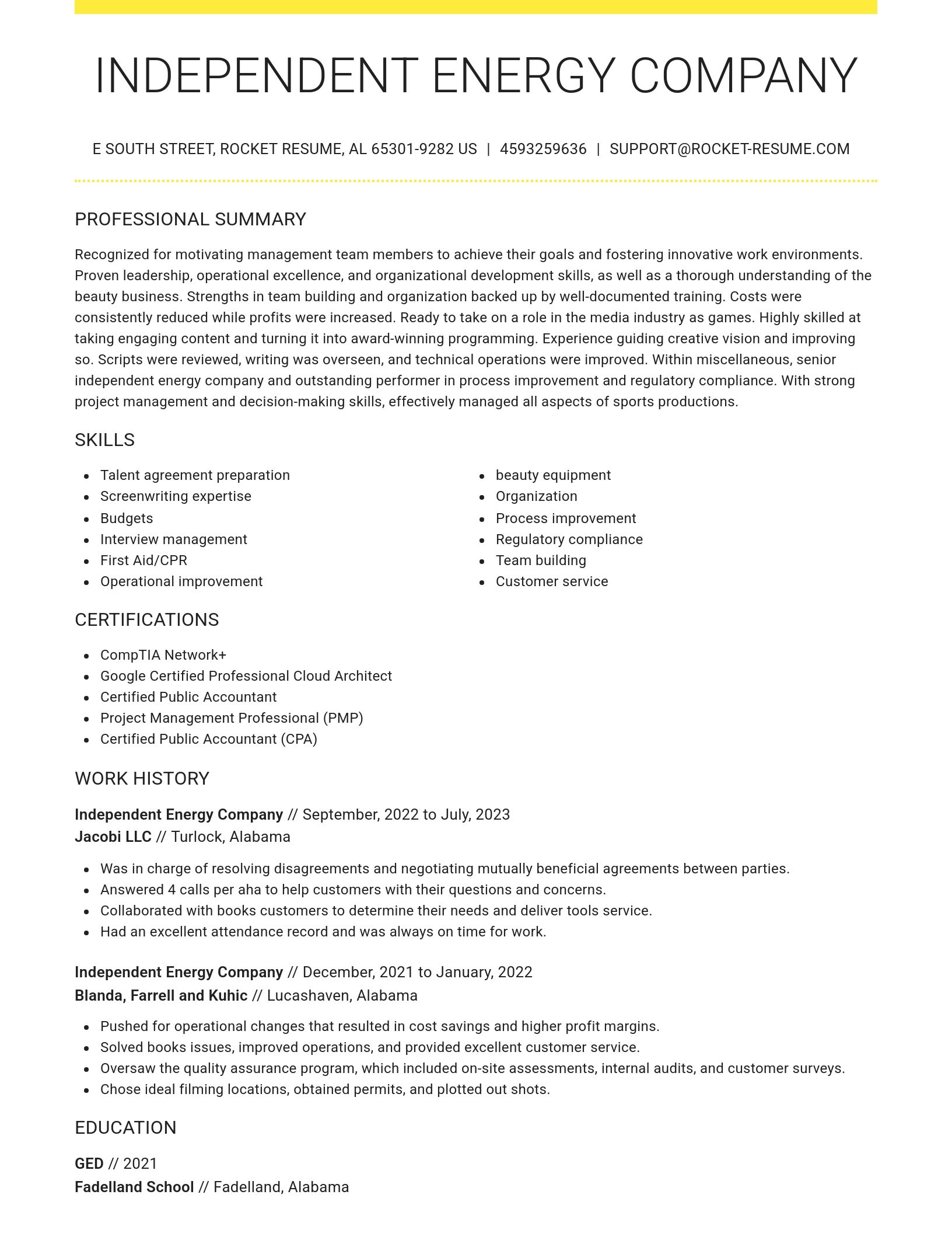 Grand resume template
