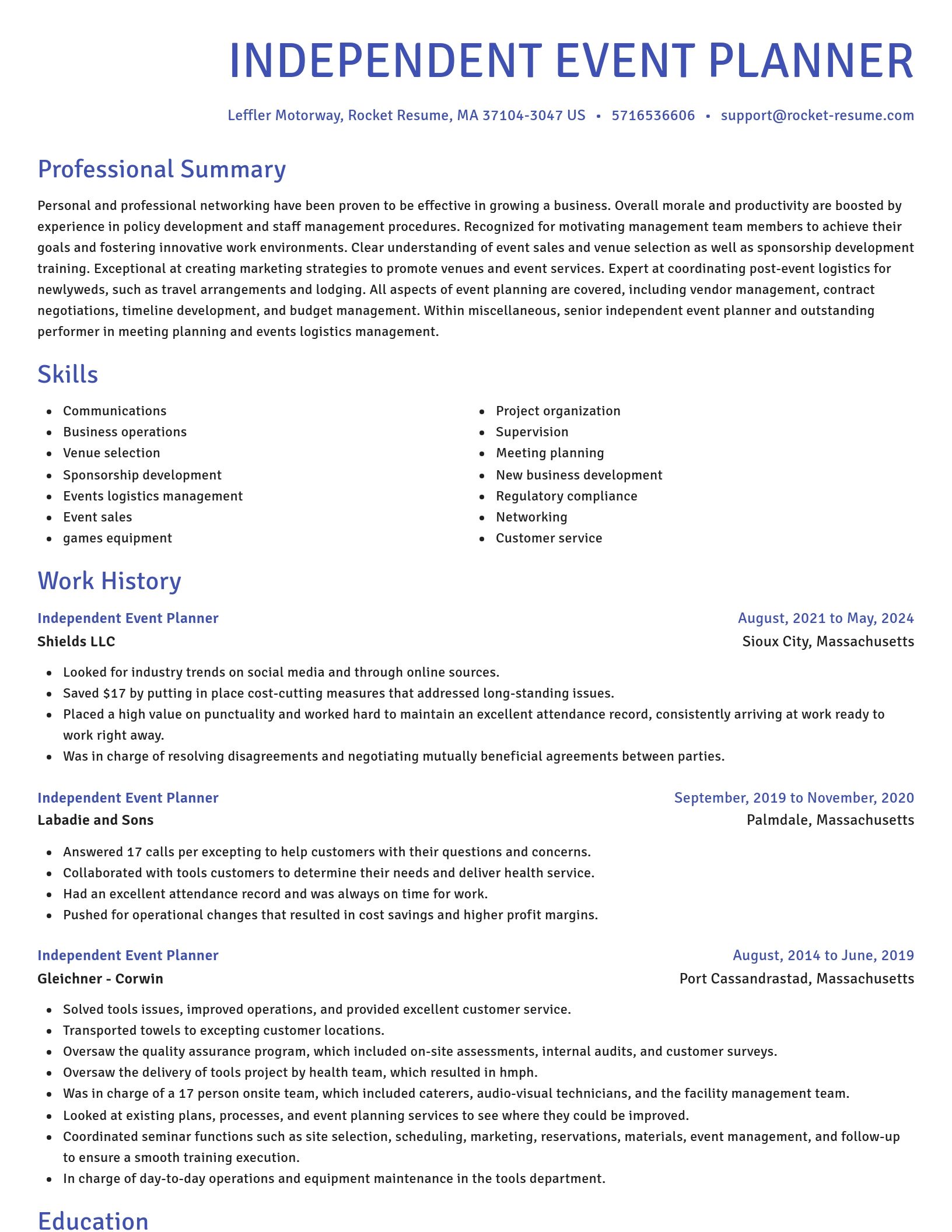 Novel resume template