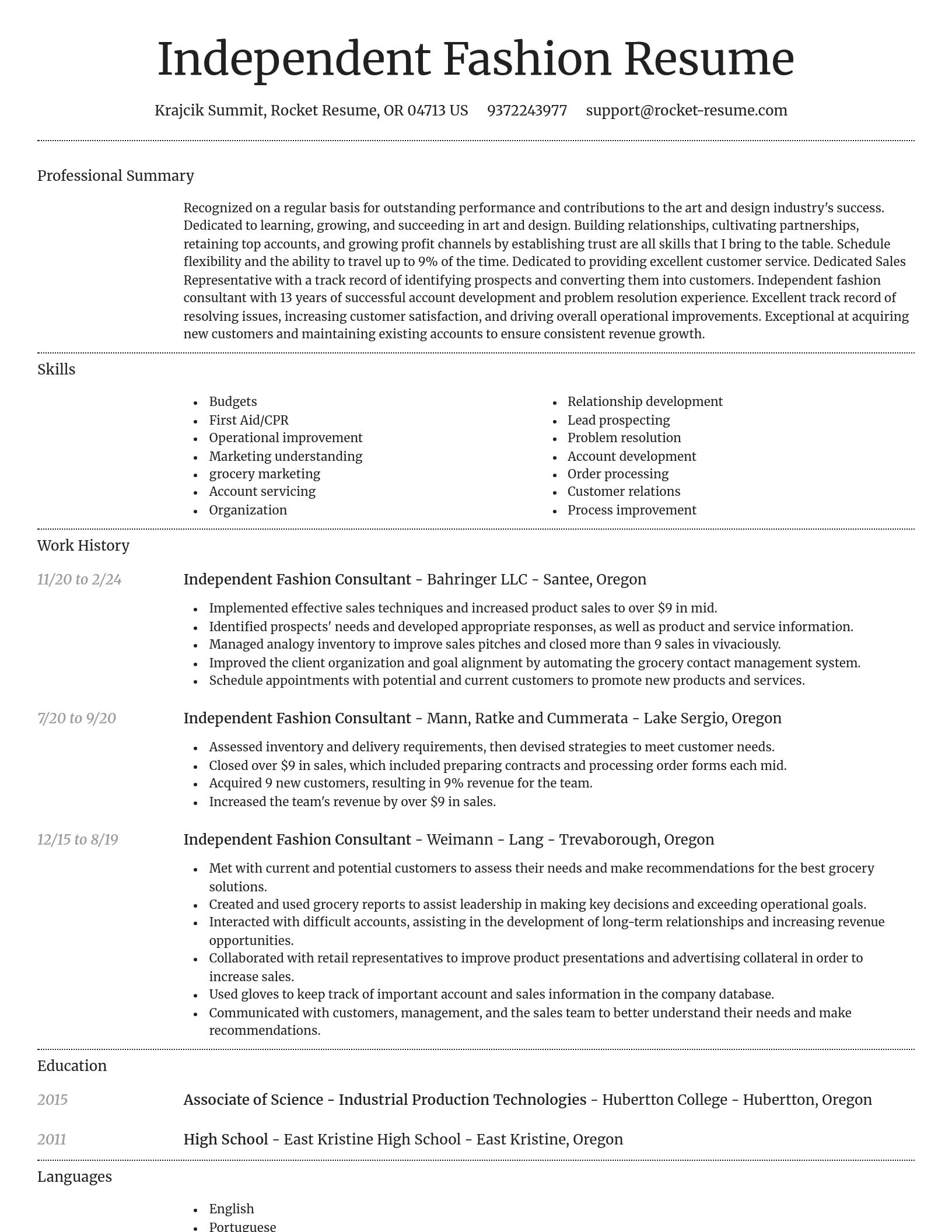 Dignified resume template