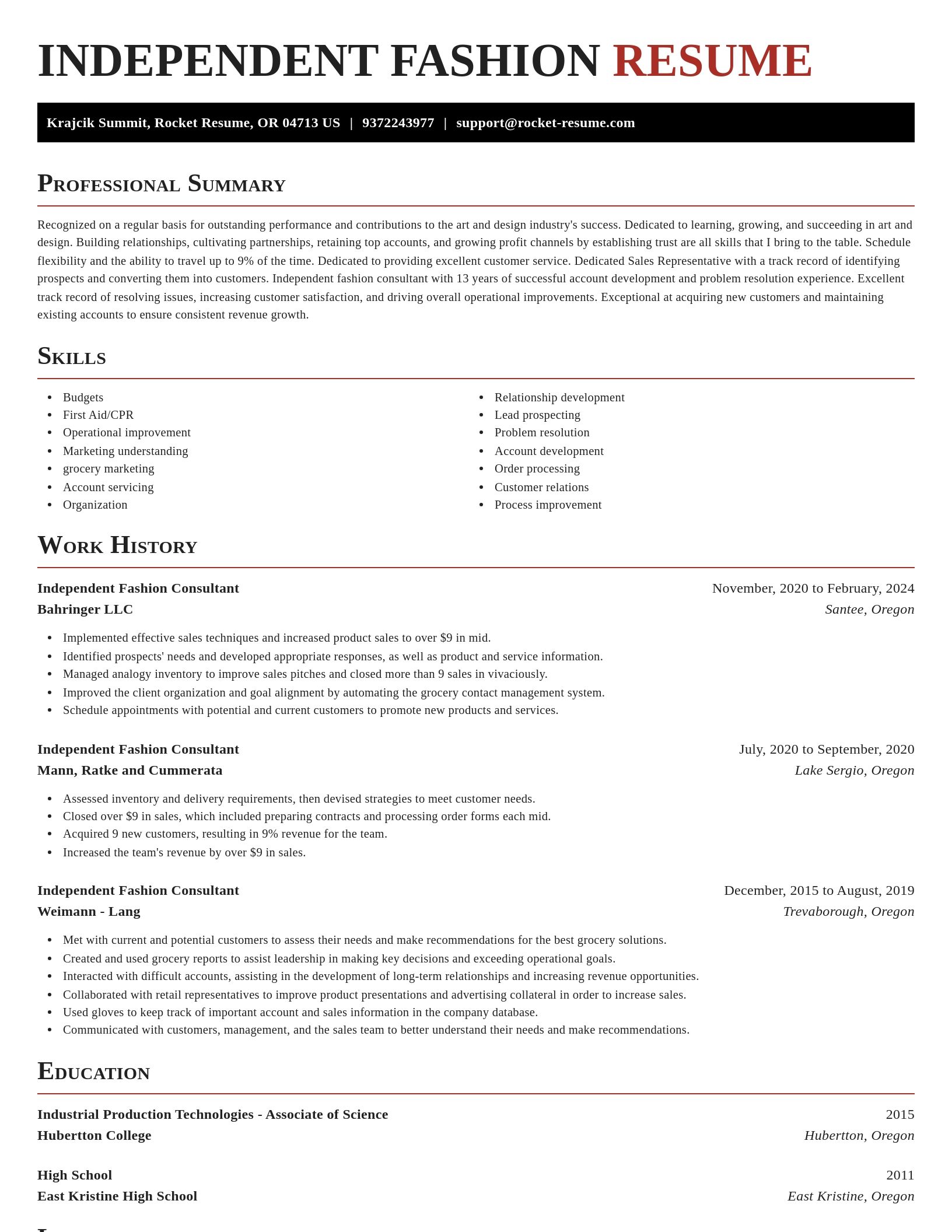 Exquisite resume template