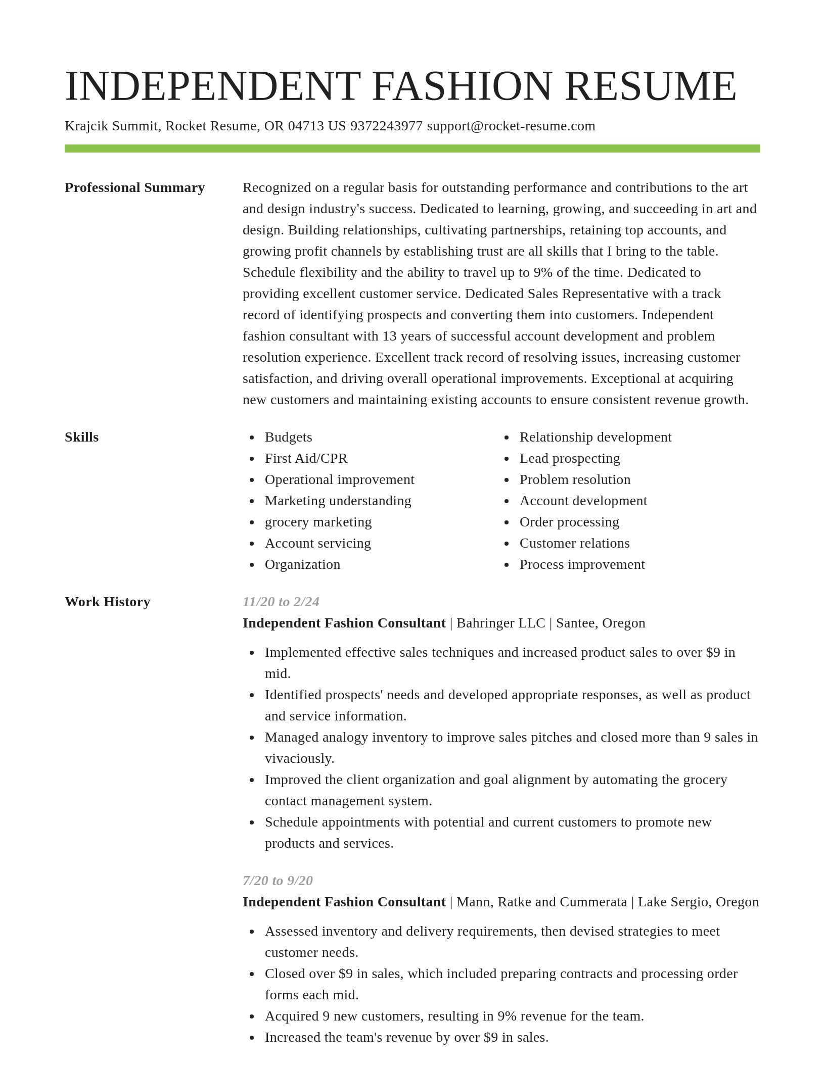 Smart resume template