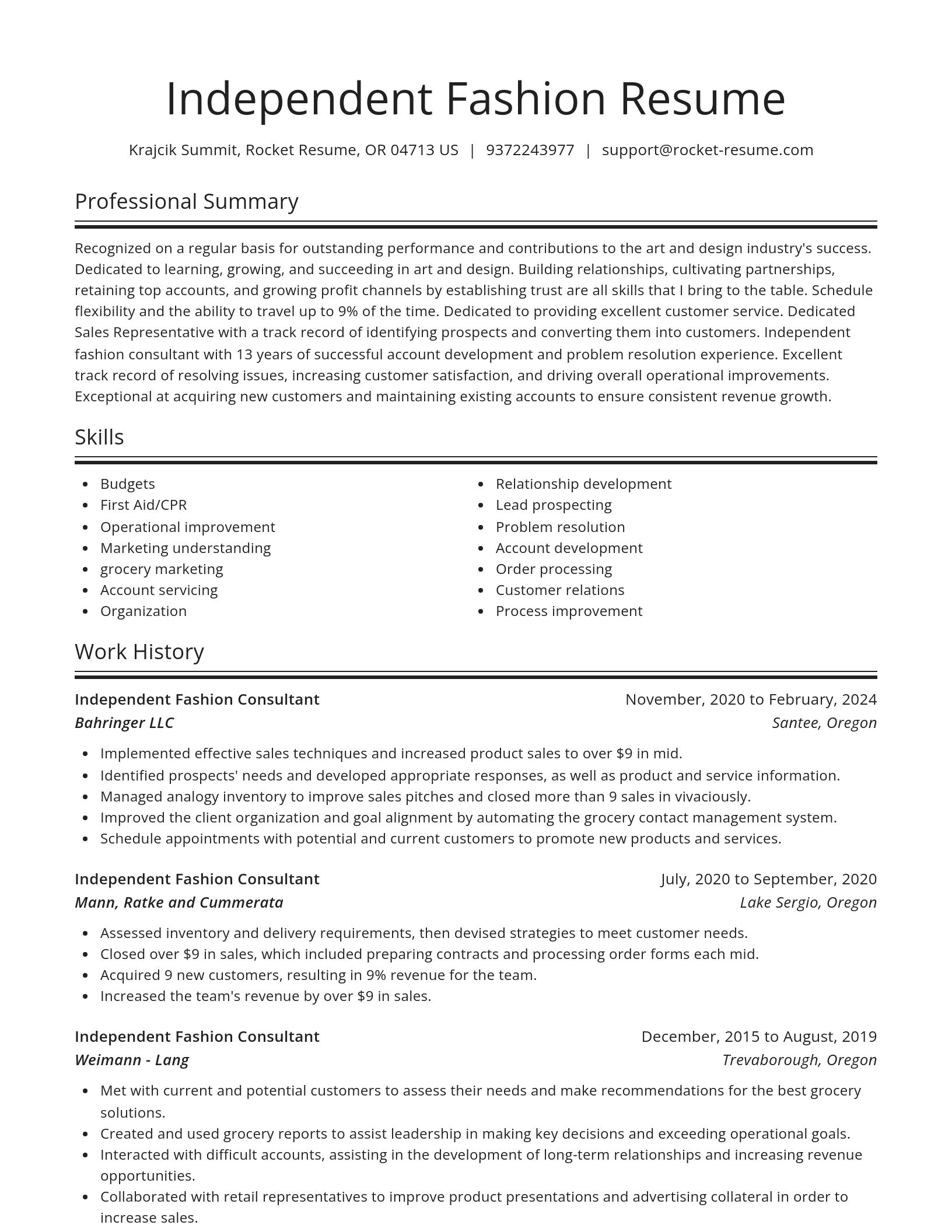 Spotlight resume template