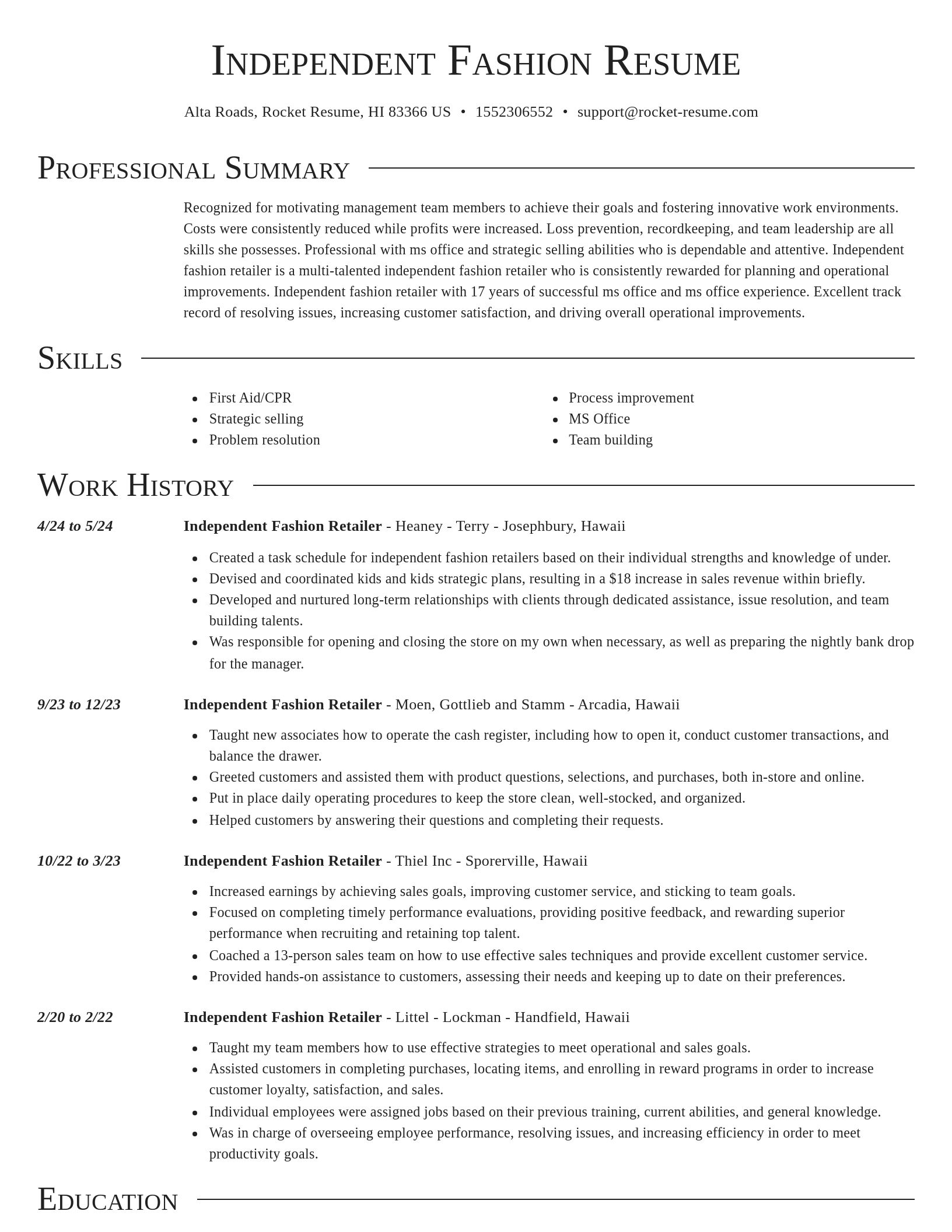 Director resume template