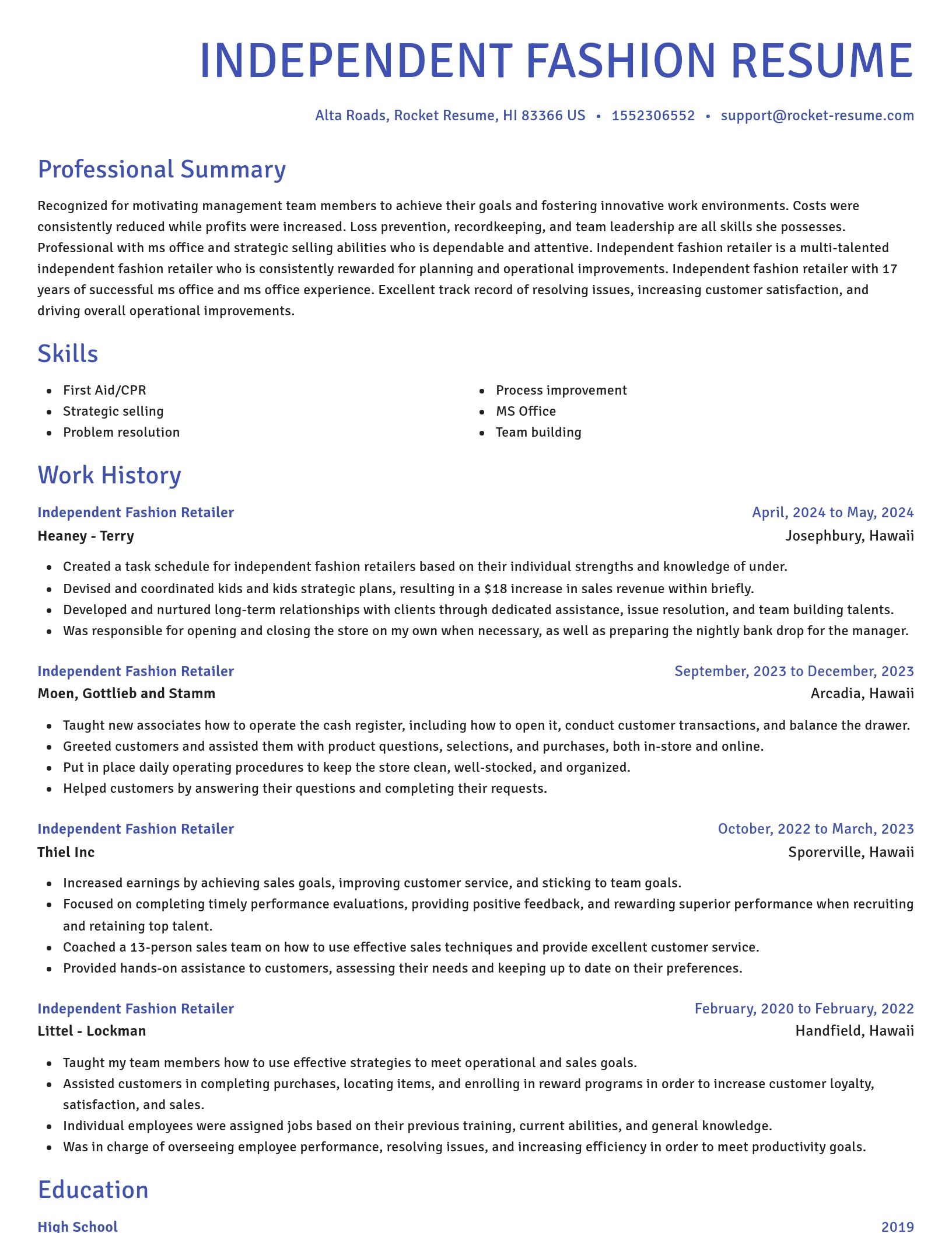 Novel resume template
