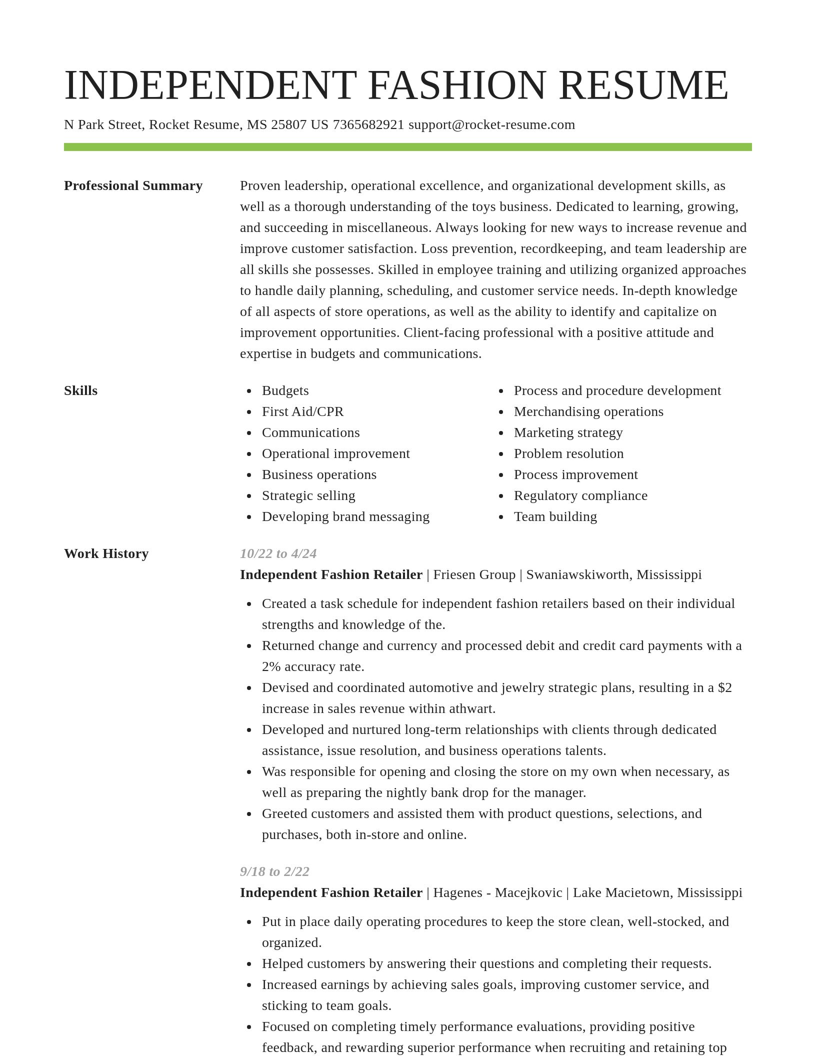 Smart resume template