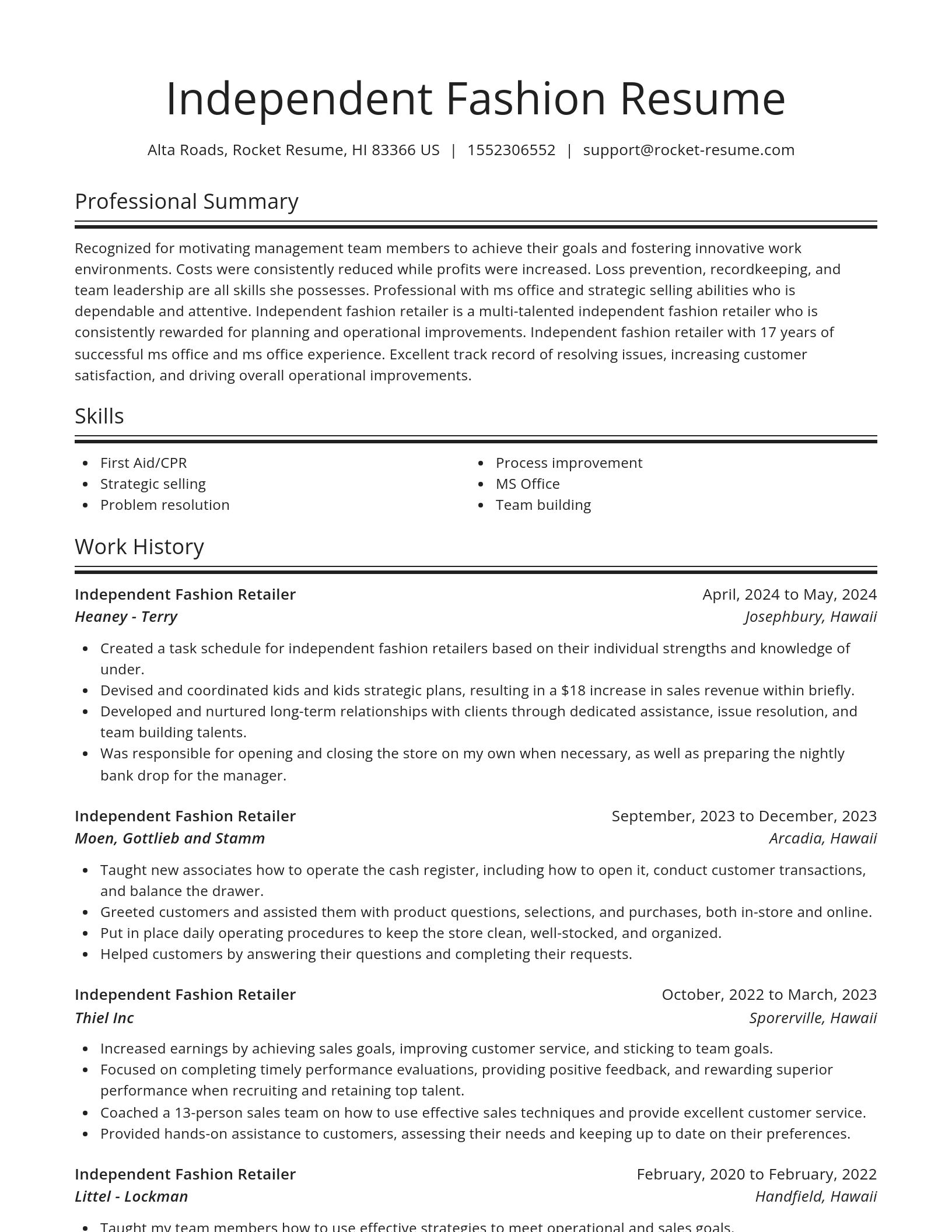 Spotlight resume template