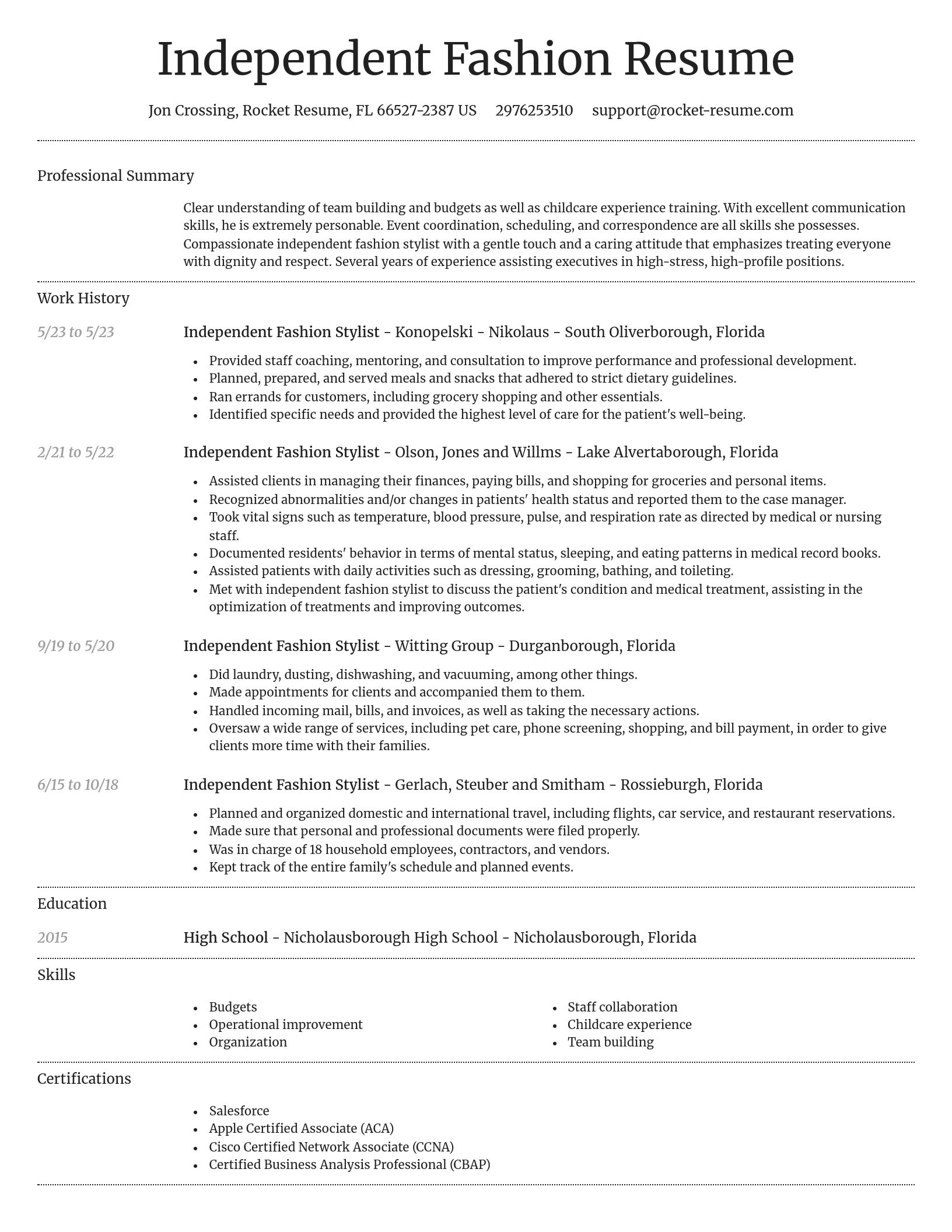 Dignified resume template