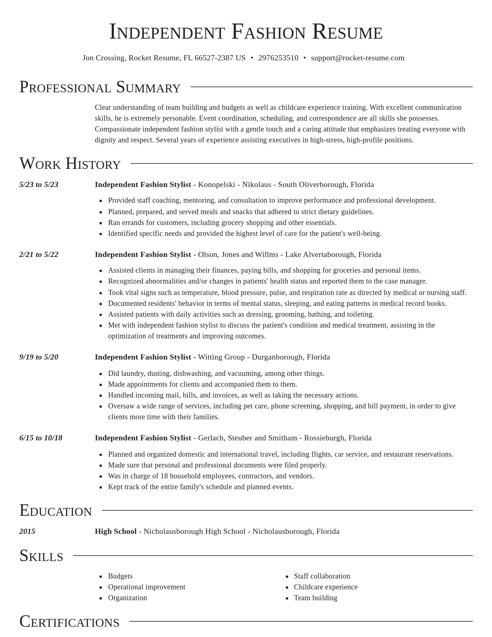 Director resume template