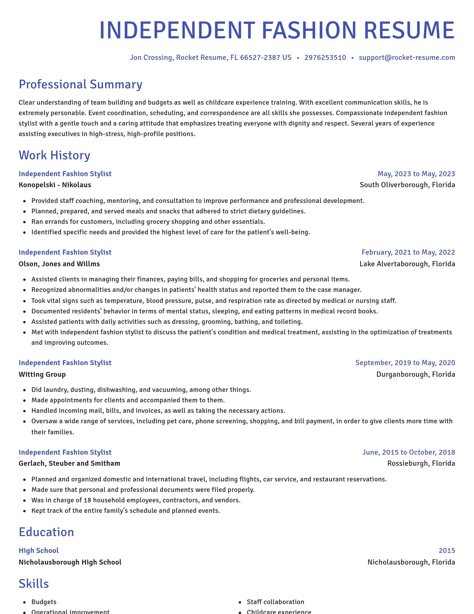 Novel resume template