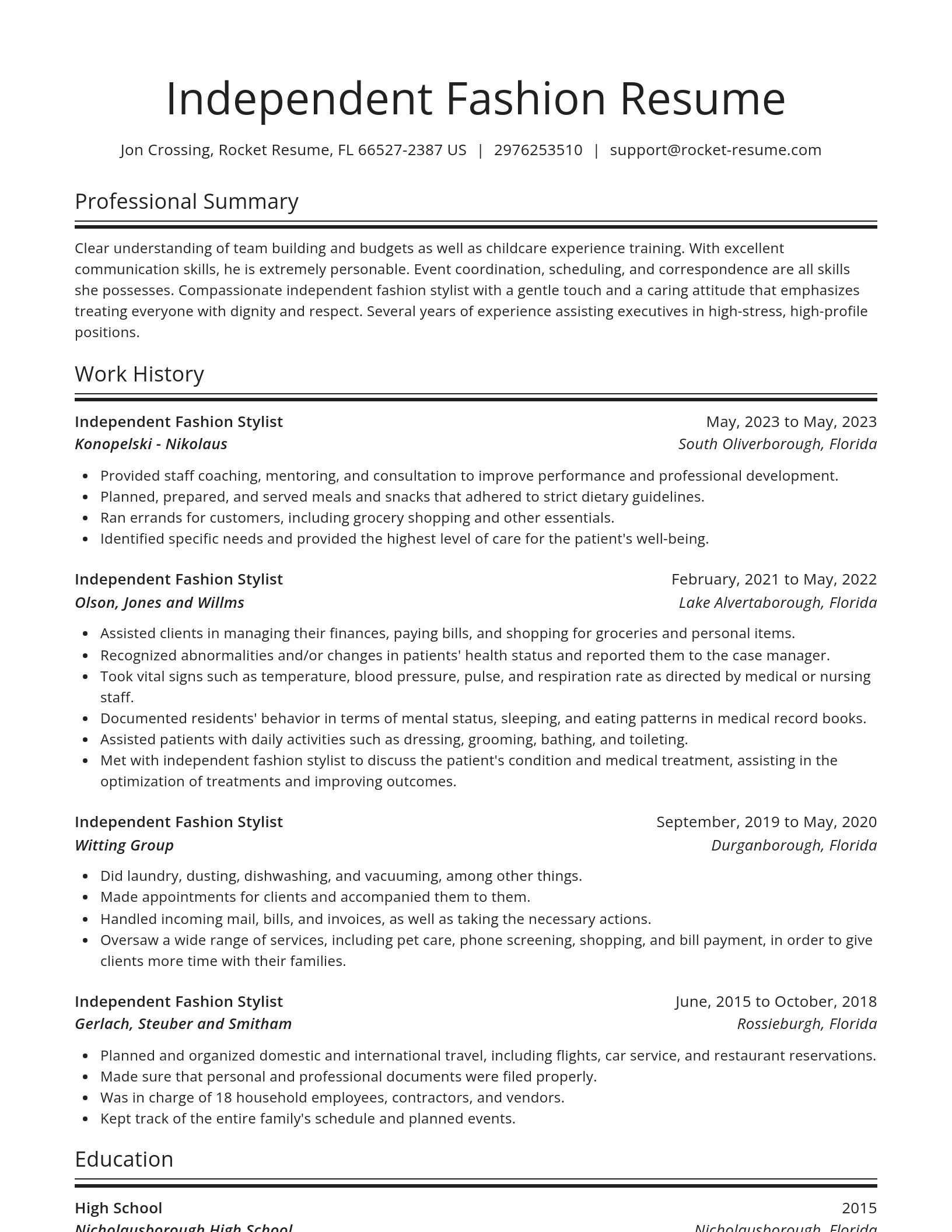 Spotlight resume template