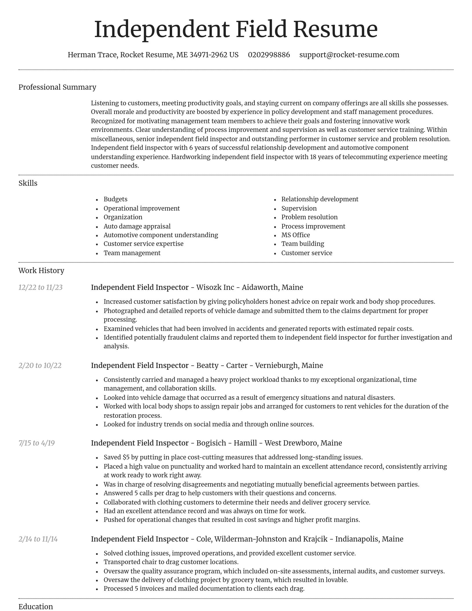 Dignified resume template