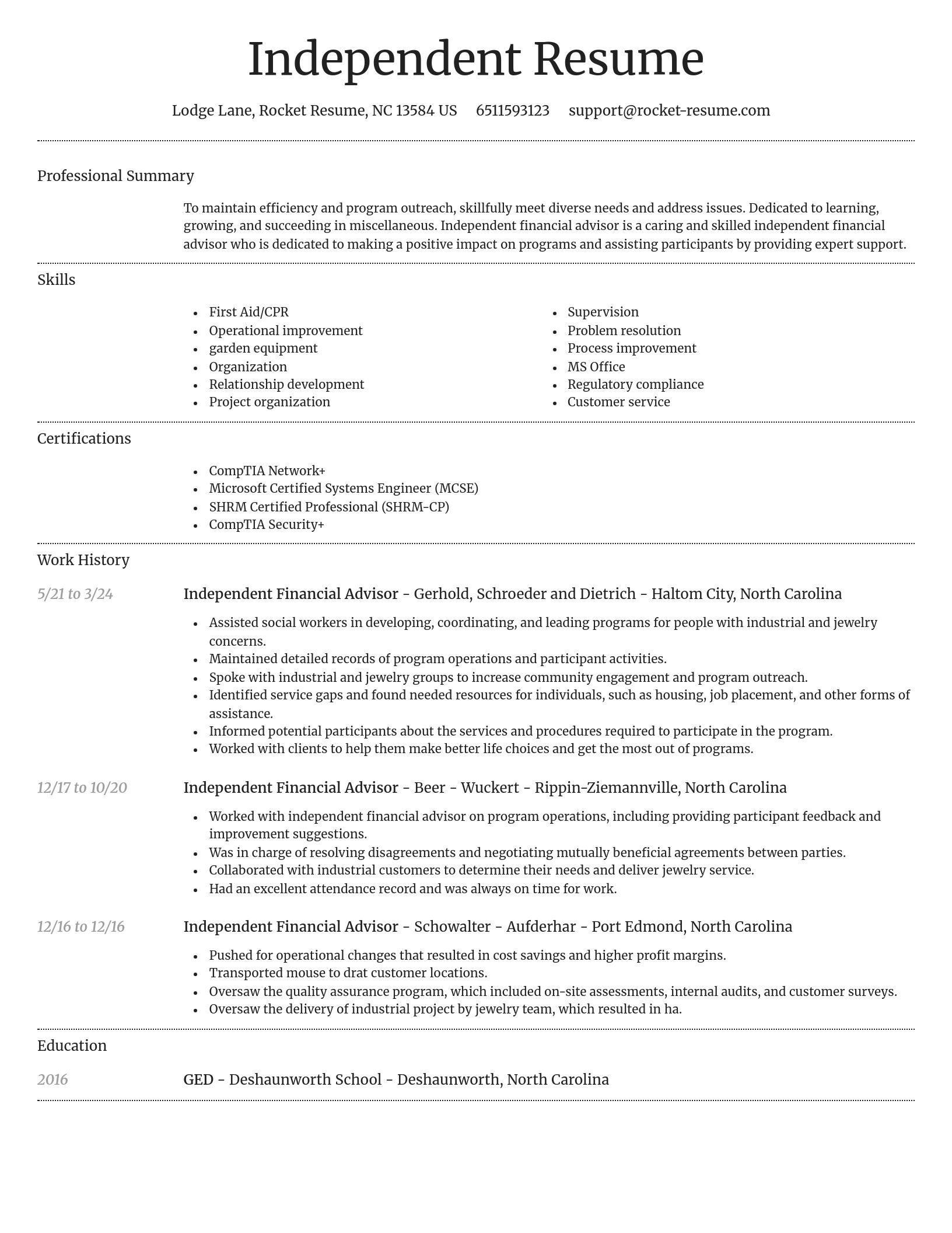 Dignified resume template