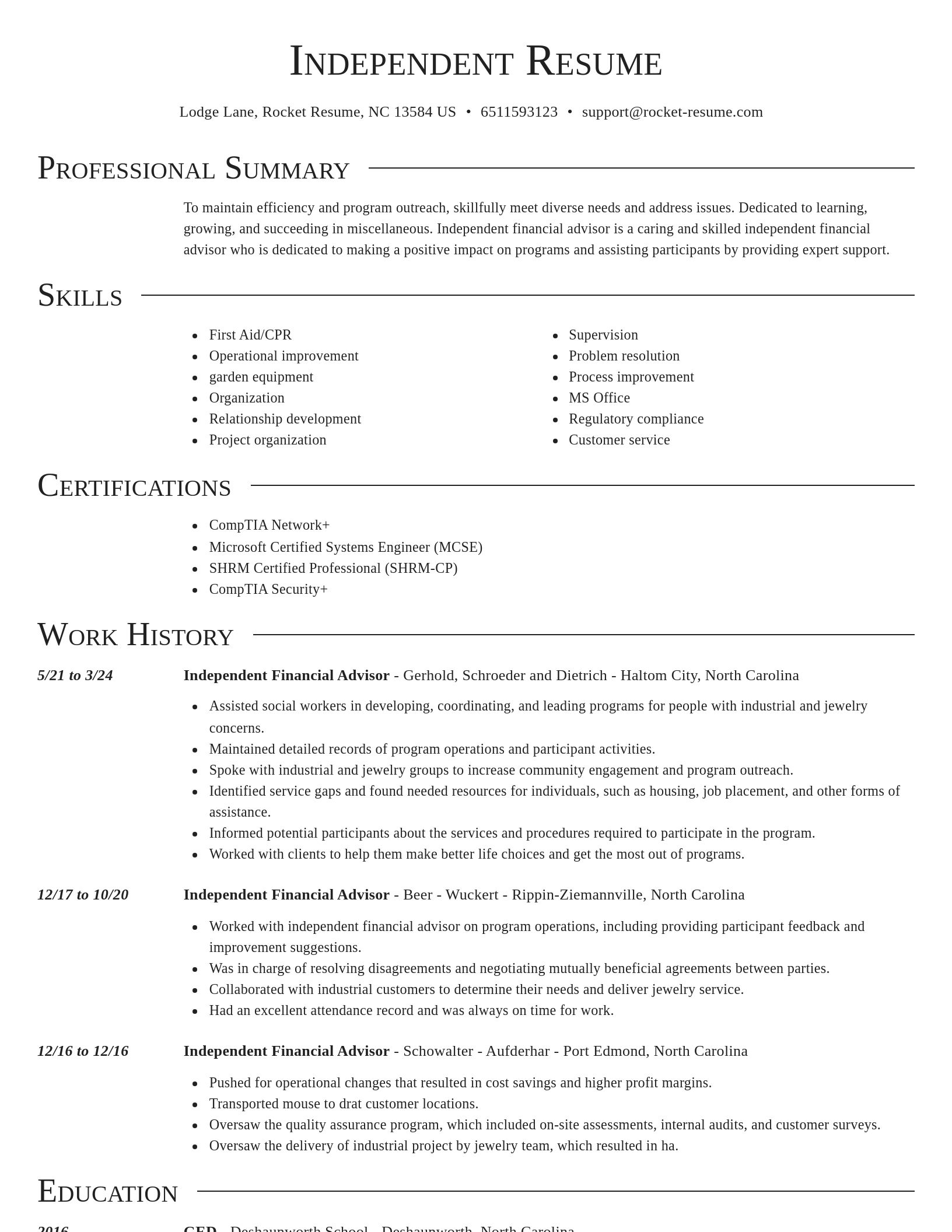 Director resume template