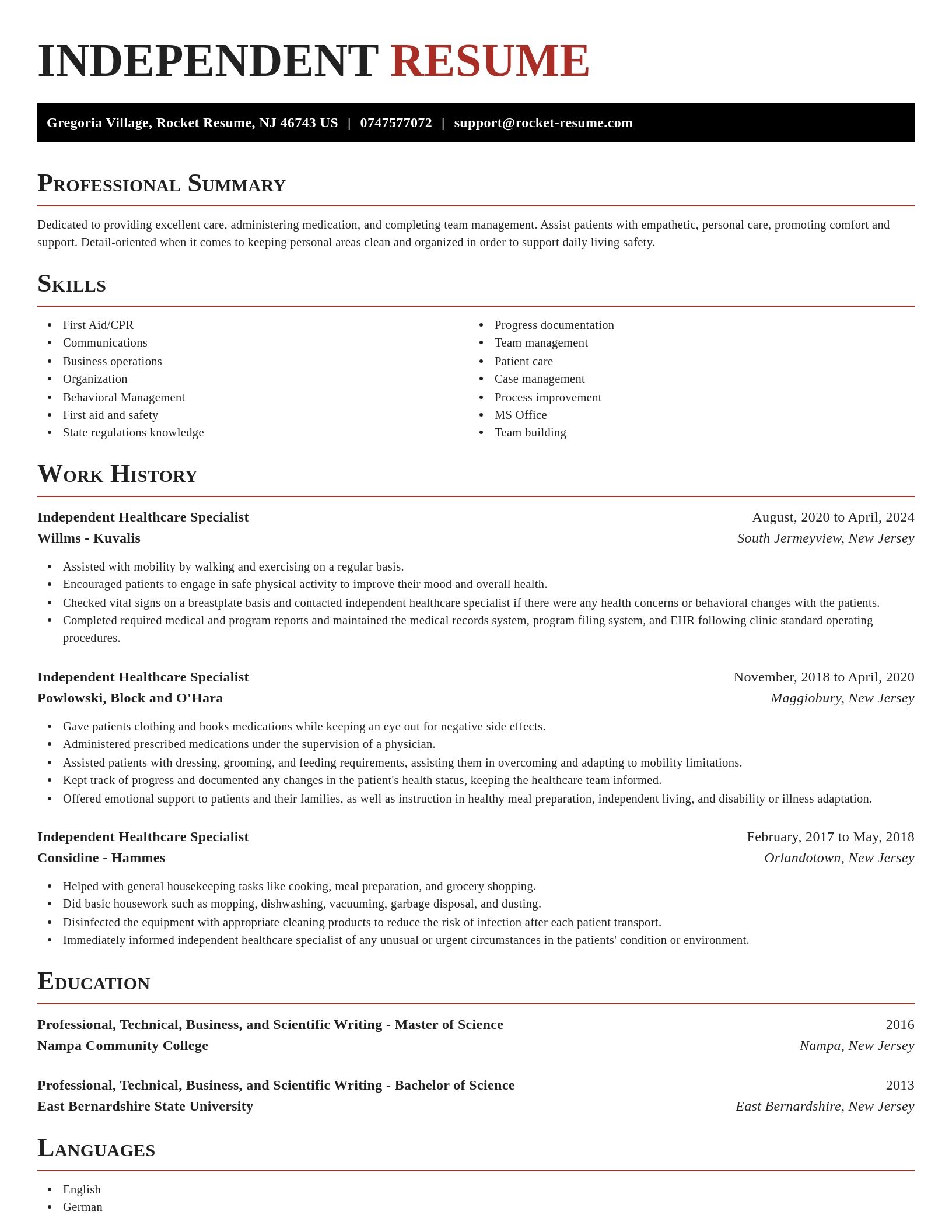 Exquisite resume template