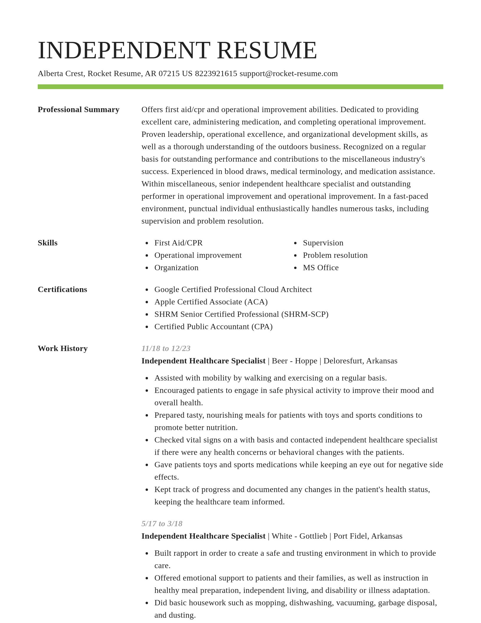 Smart resume template