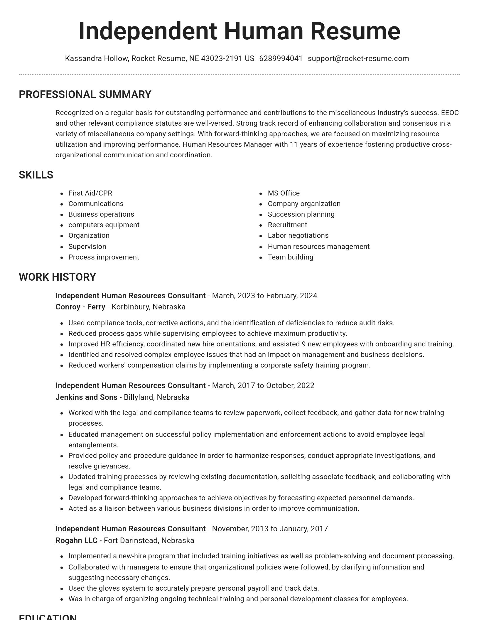 Brilliant resume template