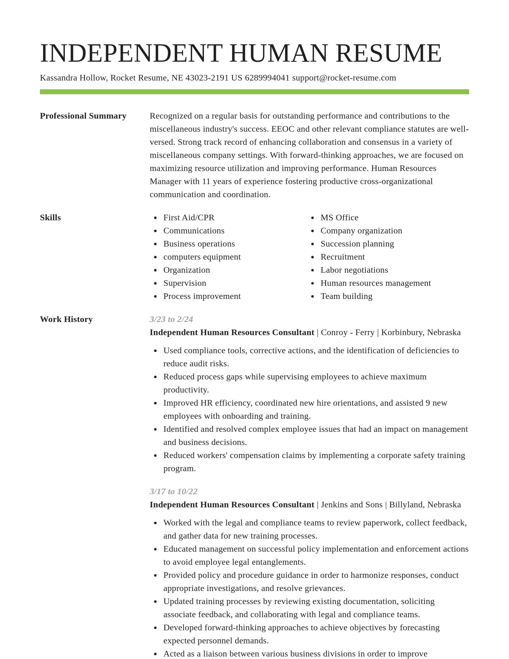 Smart resume template
