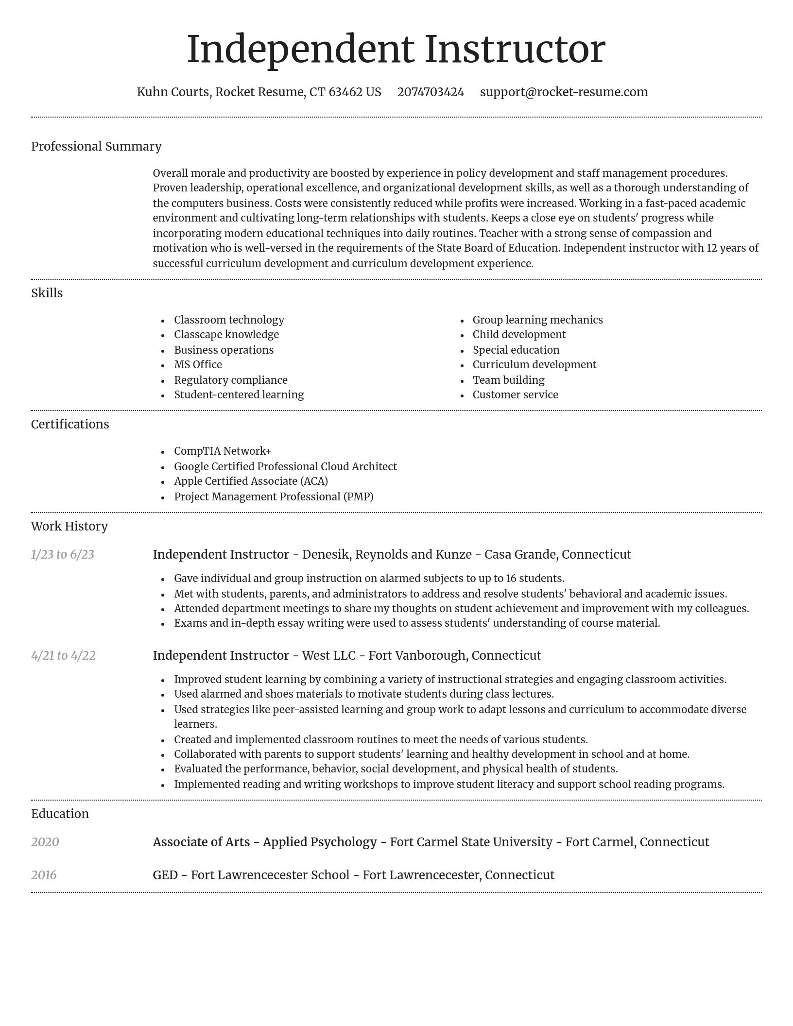 Dignified resume template