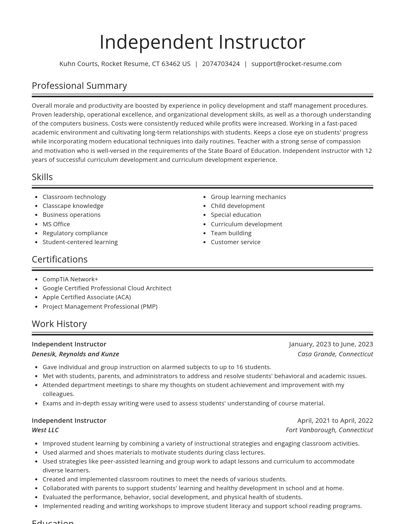 Spotlight resume template
