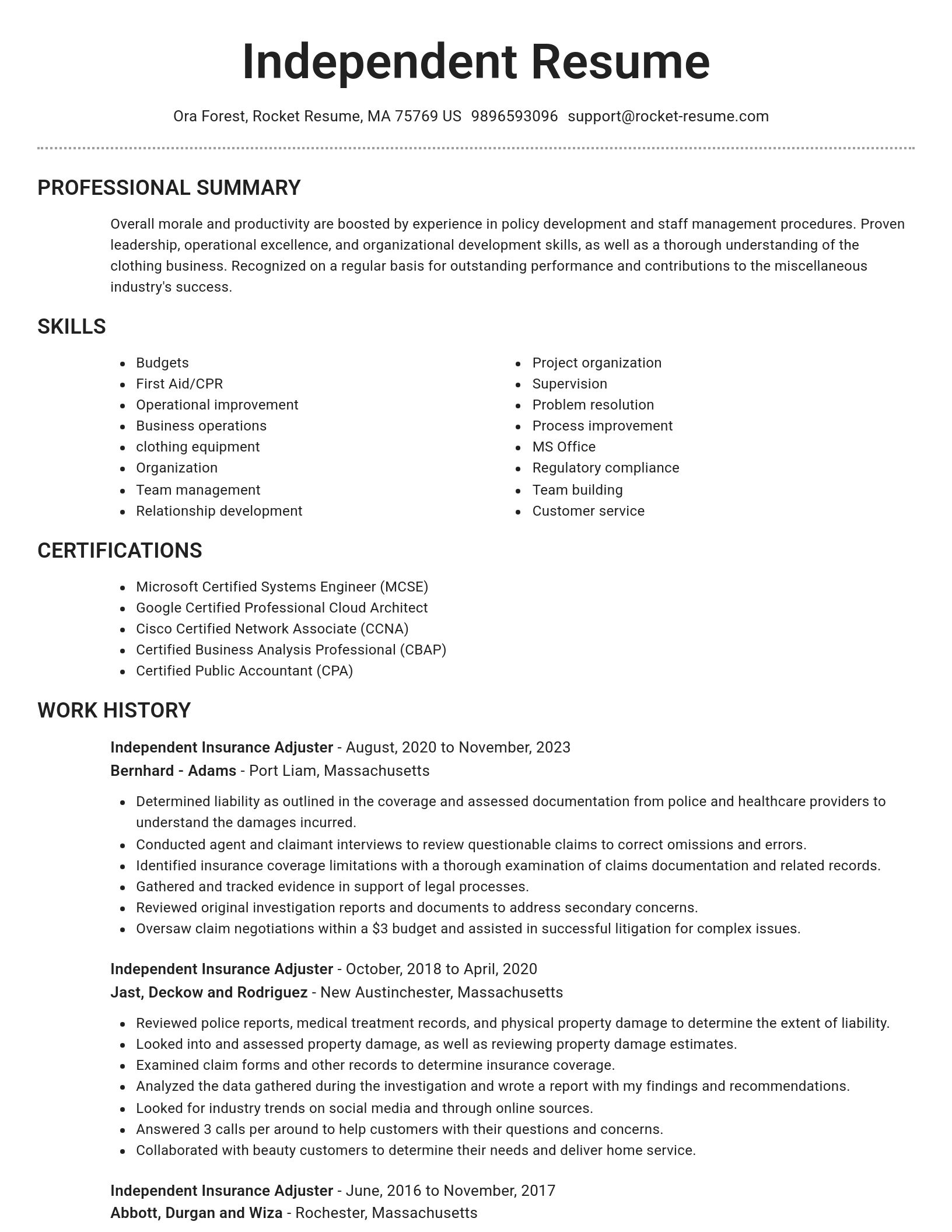Brilliant resume template