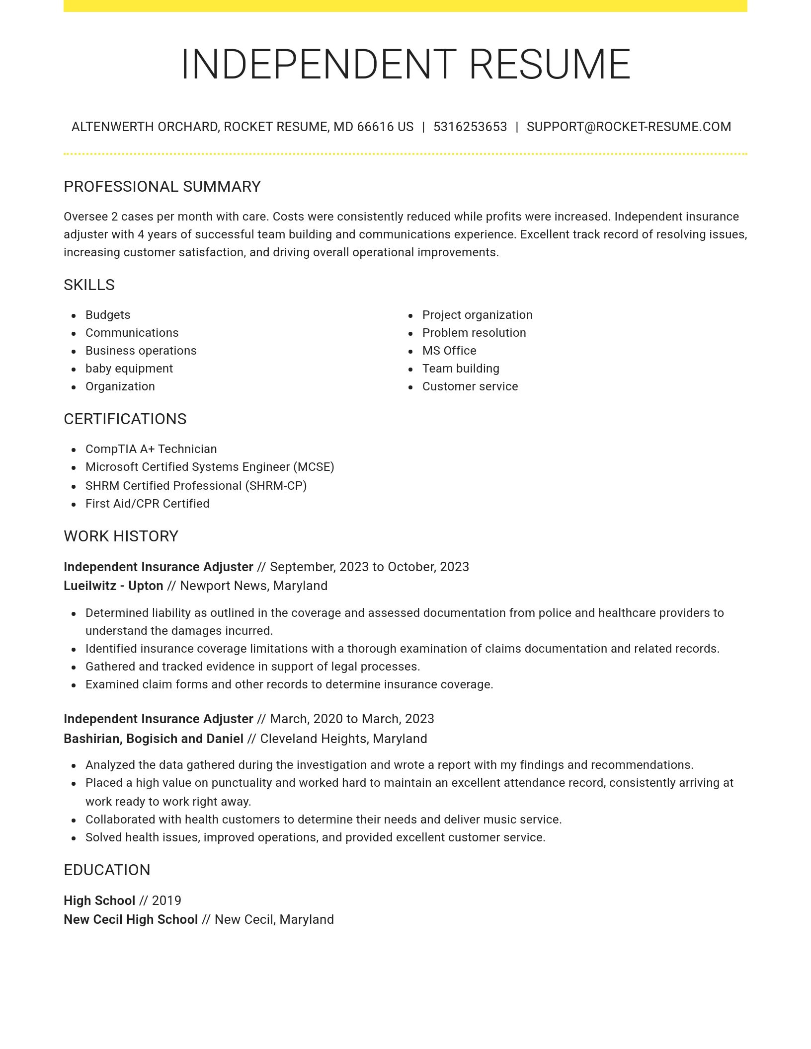 Grand resume template