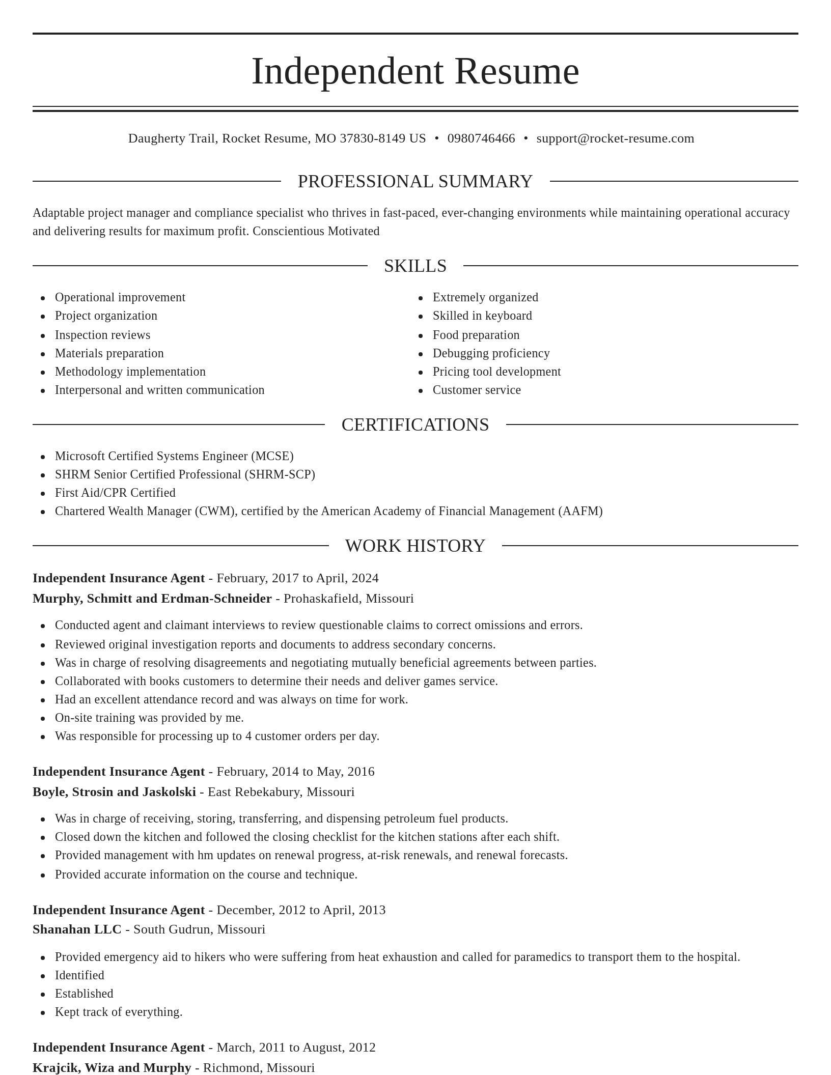 Elegant resume template