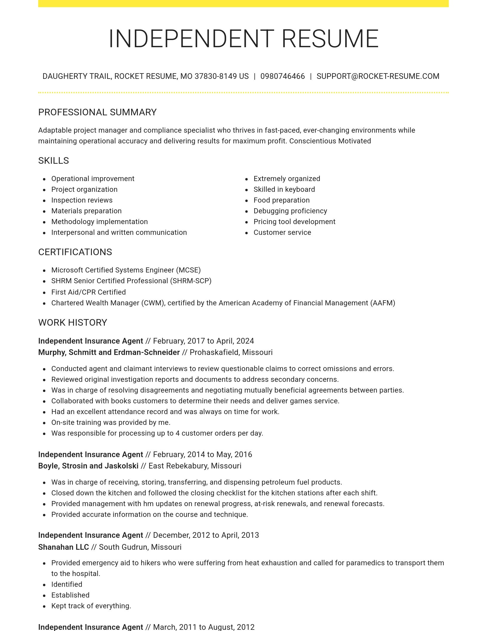 Grand resume template