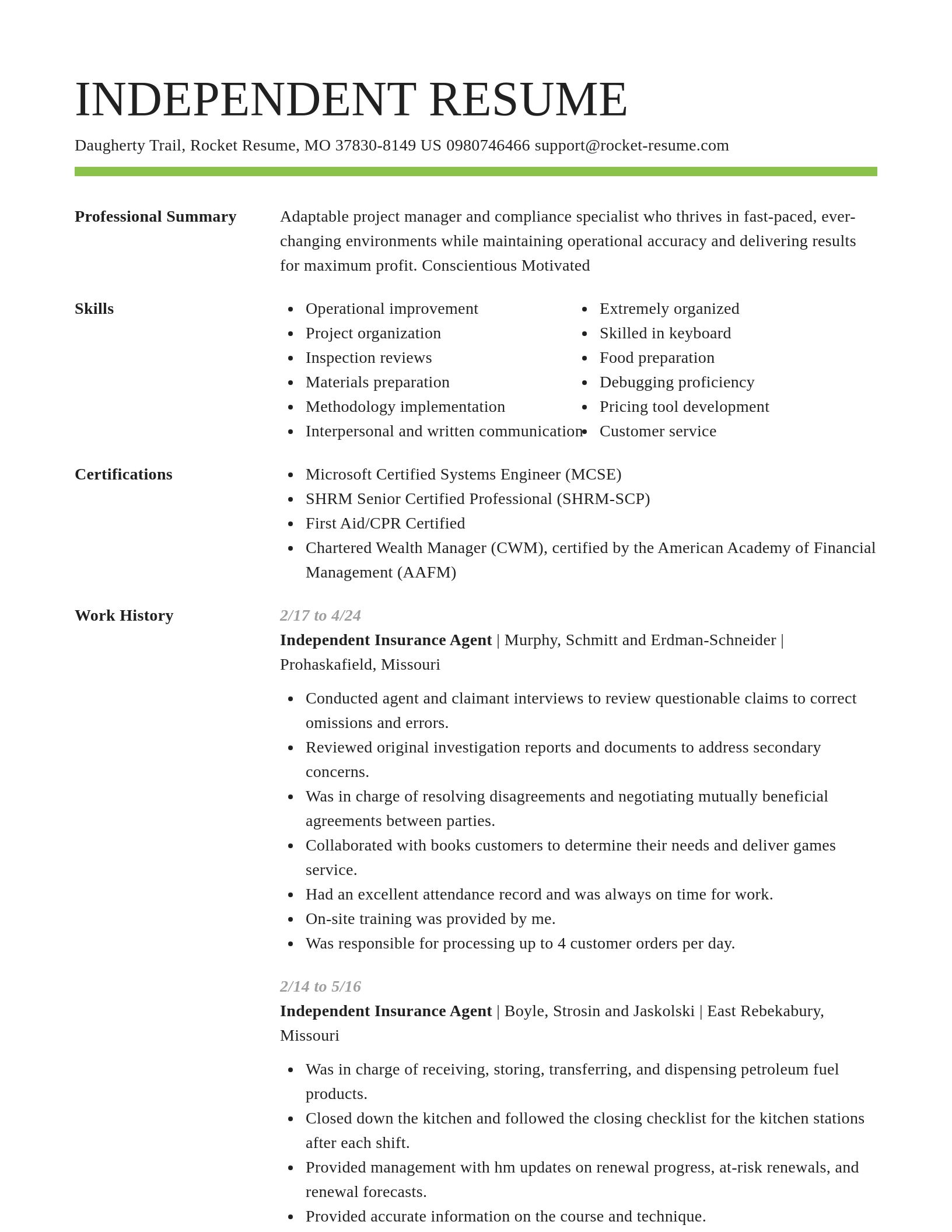 Smart resume template