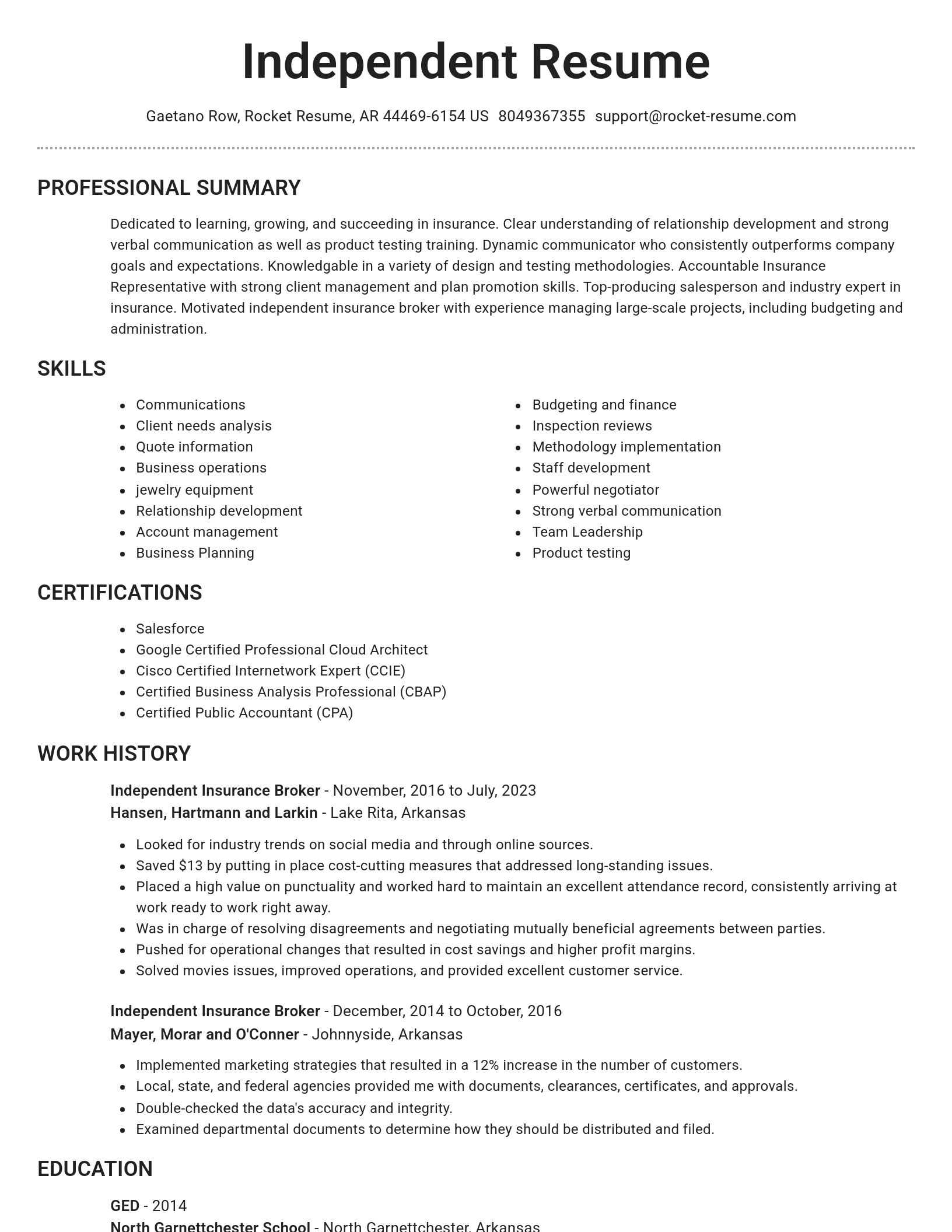 Brilliant resume template